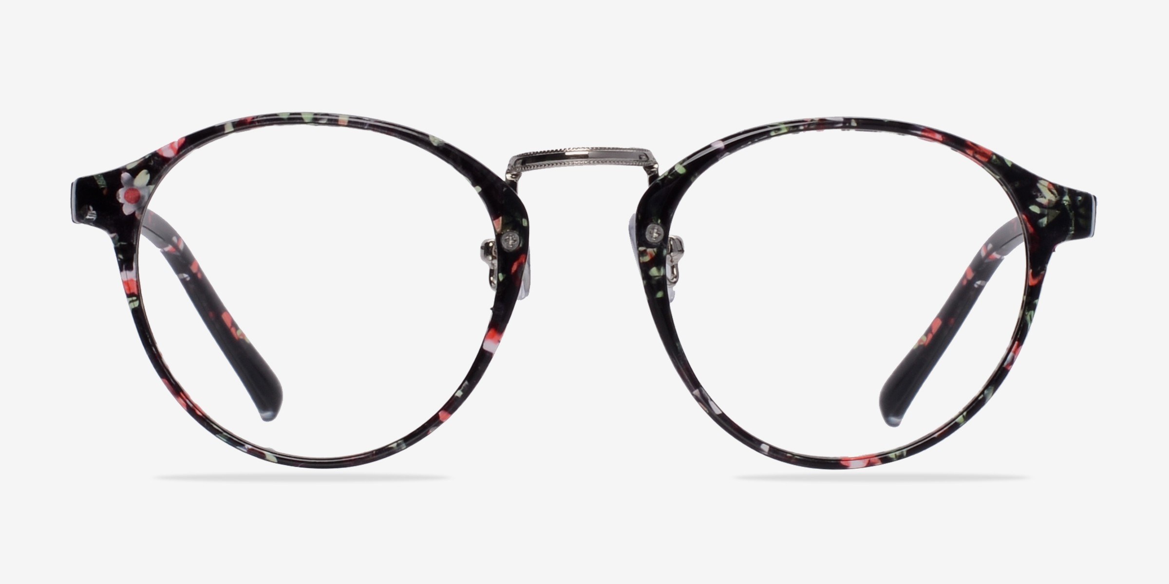 Small Chillax Red & Floral PlastiqueMontures de lunettes de vue d'EyeBuyDirect, Vue de Face