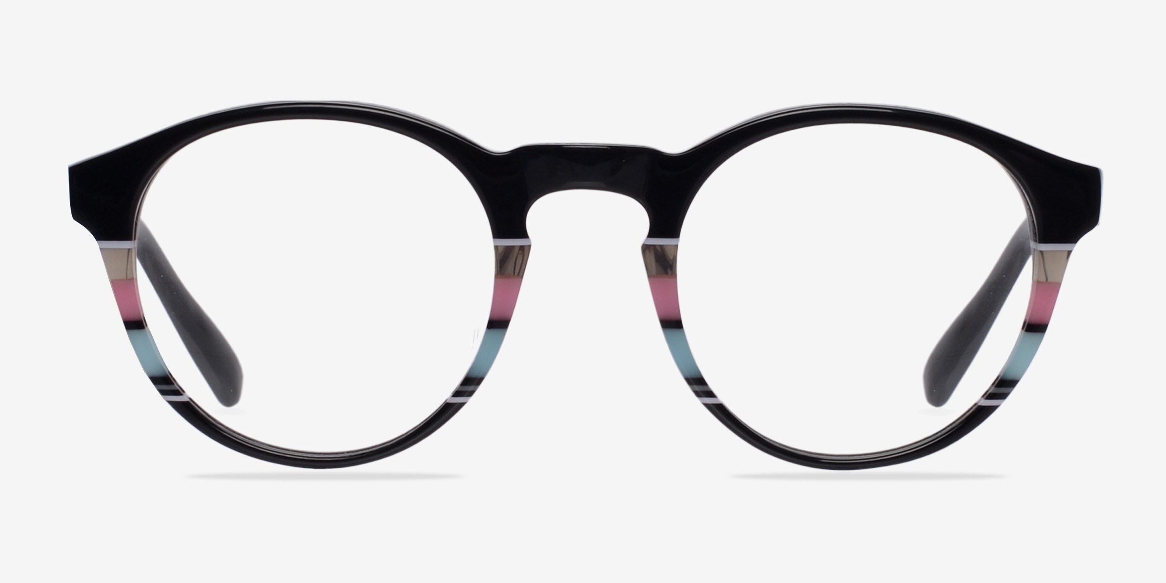 Perception Black & Striped PlastiqueMontures de lunettes de vue d'EyeBuyDirect, Vue de Face