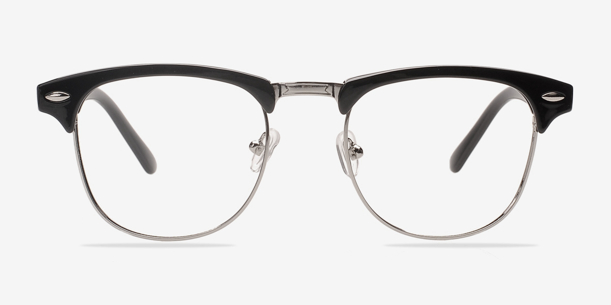 Coexist Black & Silver Plastic-metalMontures de lunettes de vue d'EyeBuyDirect, Vue de Face