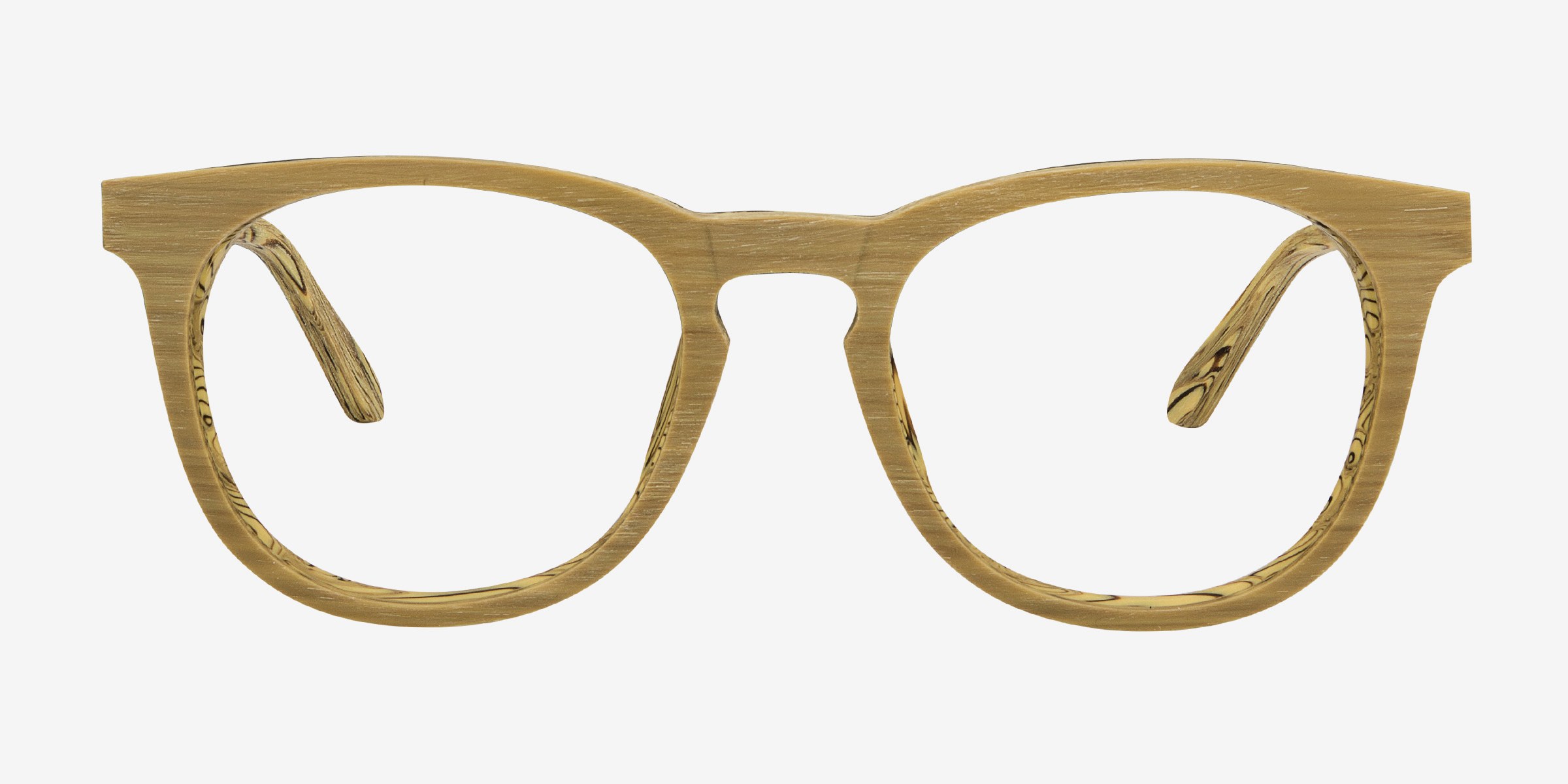 Providence Jaune Wood-textureMontures de lunettes de vue d'EyeBuyDirect, Vue de Face