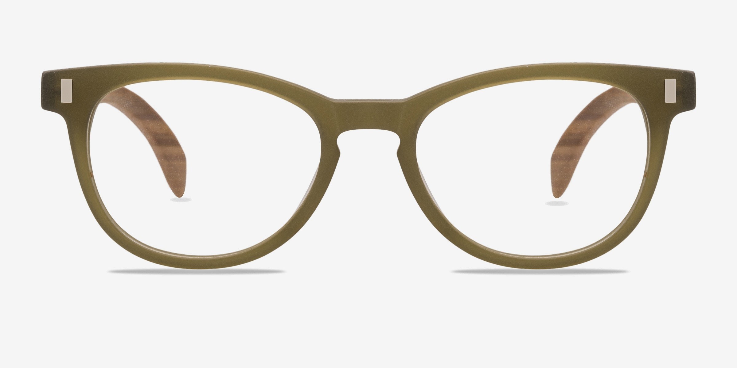 Sahara Vert Mat AcétateMontures de lunettes de vue d'EyeBuyDirect, Vue de Face