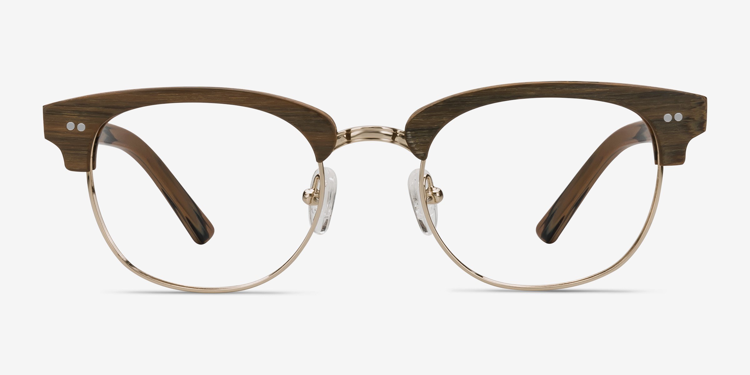 Concorde Brown & Golden Acetate-metalMontures de lunettes de vue d'EyeBuyDirect, Vue de Face