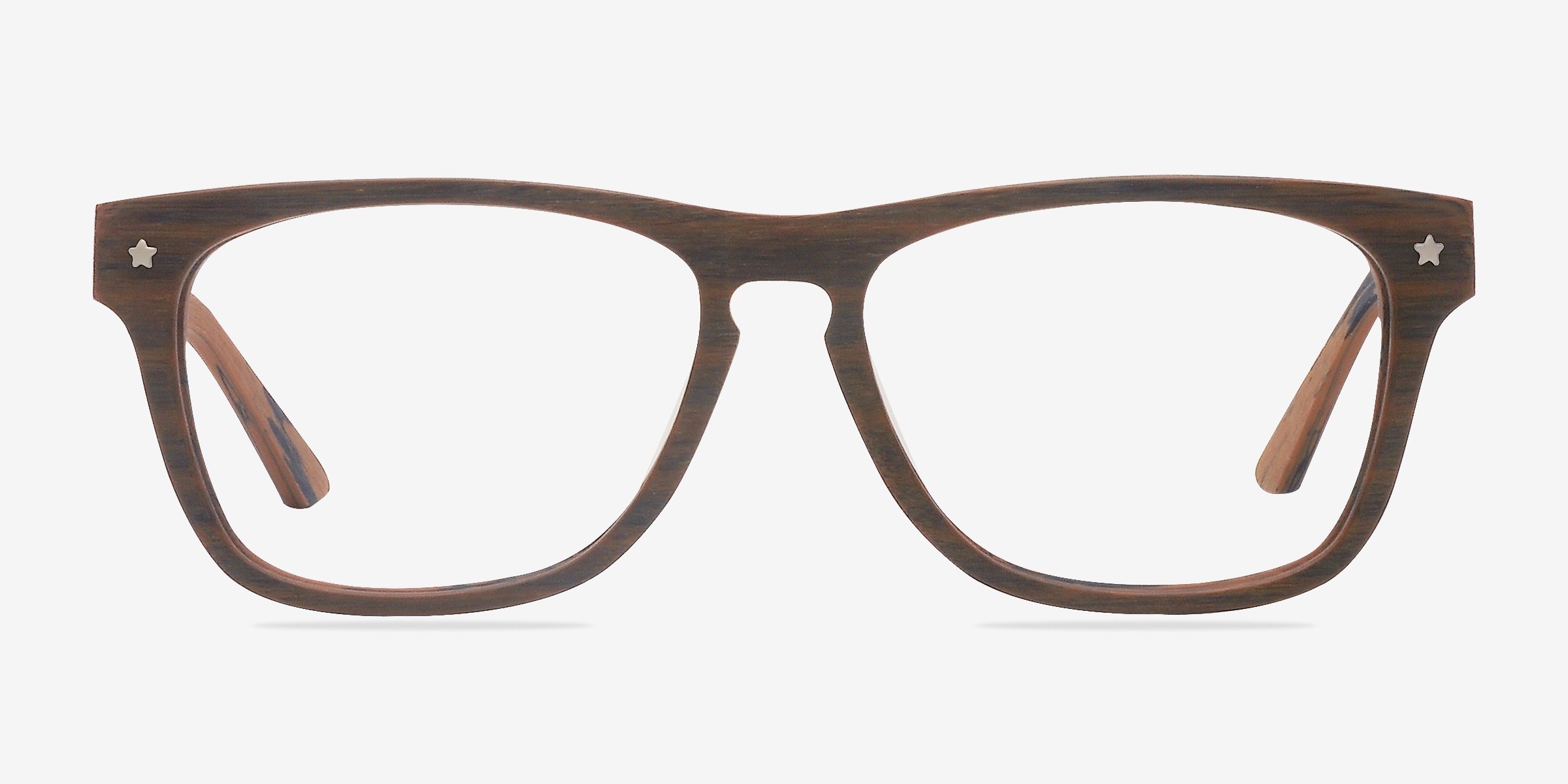 Indian Creek Brun Wood-textureMontures de lunettes de vue d'EyeBuyDirect, Vue de Face
