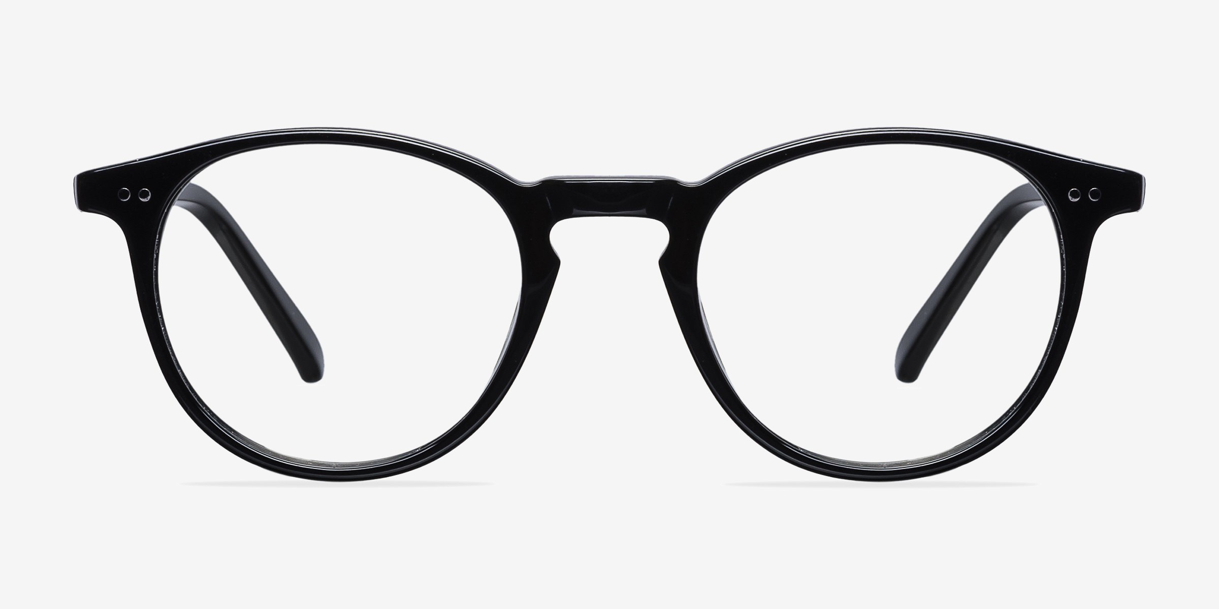 Kyoto Black AcétateMontures de lunettes de vue d'EyeBuyDirect, Vue de Face