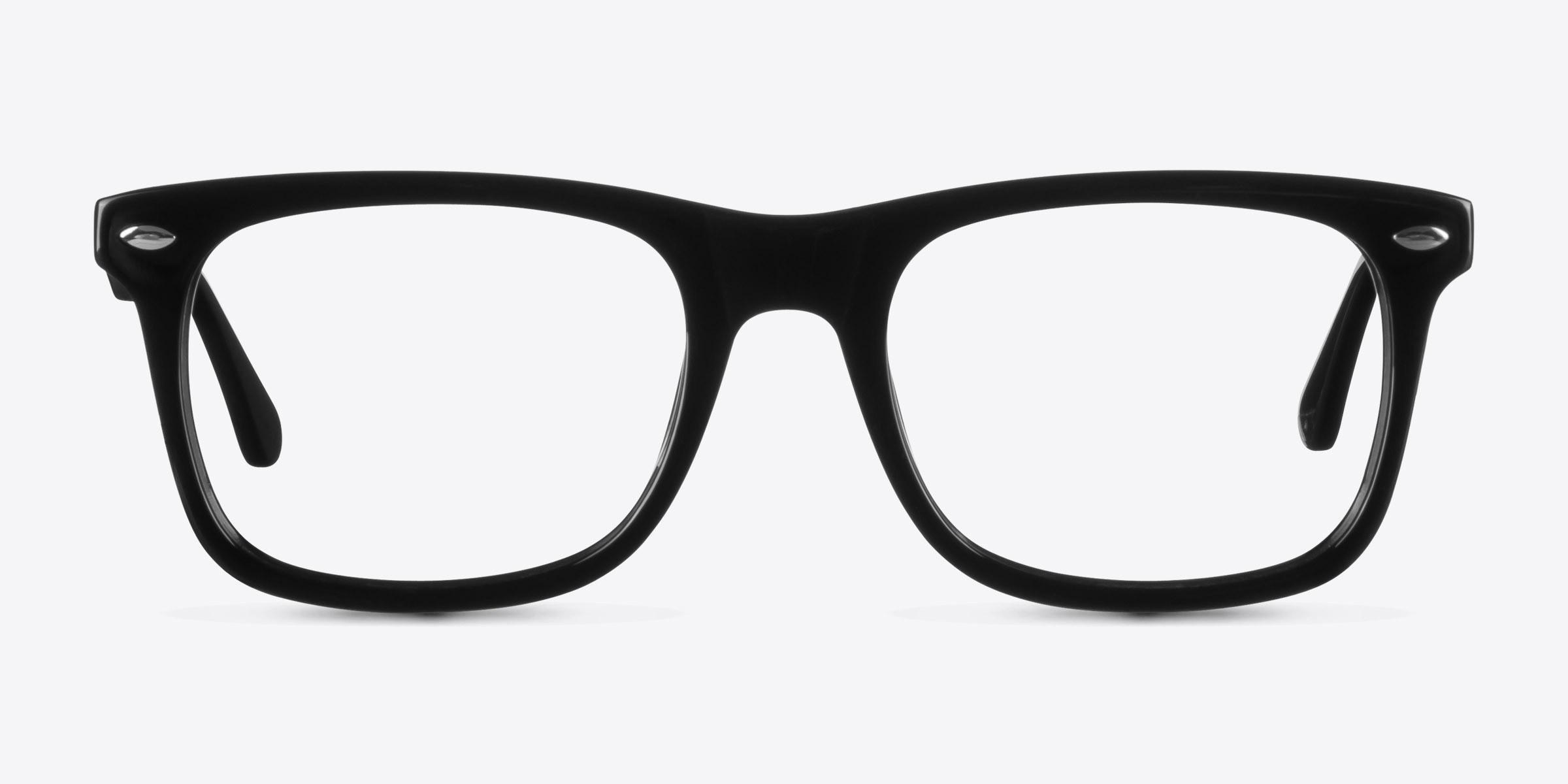 Sam Noir AcétateMontures de lunettes de vue d'EyeBuyDirect, Vue de Face