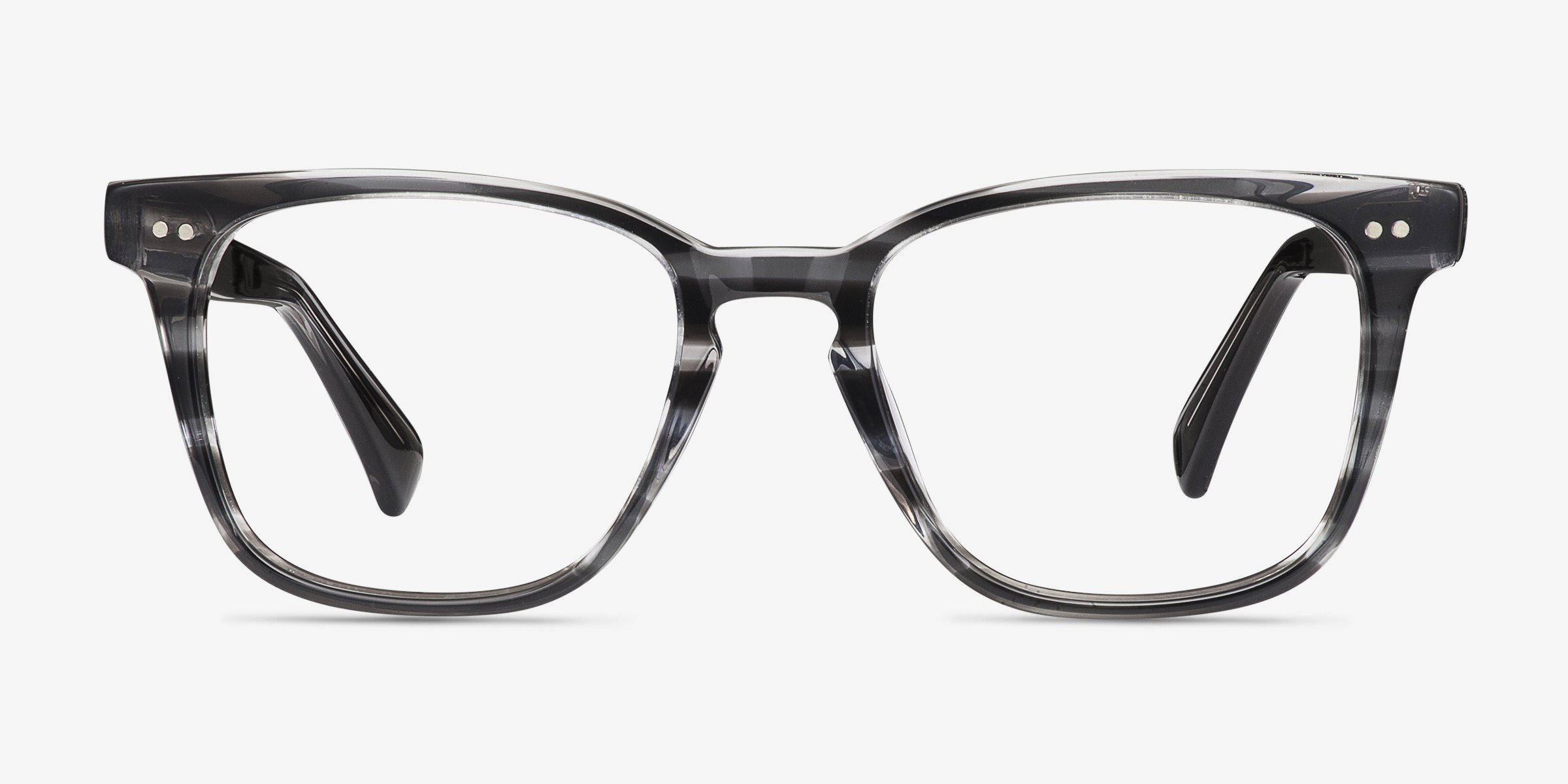 Samson Gray Striped AcétateMontures de lunettes de vue d'EyeBuyDirect, Vue de Face