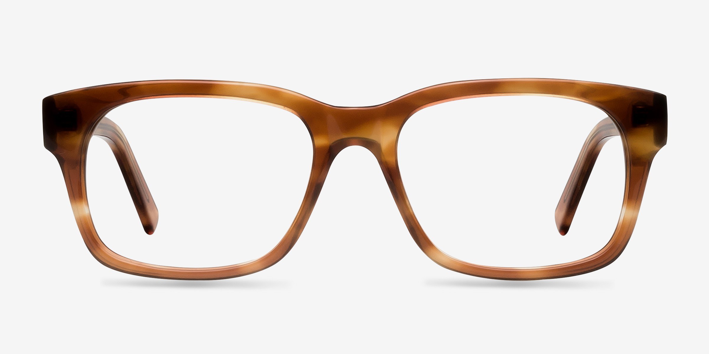 Lynch Brun AcétateMontures de lunettes de vue d'EyeBuyDirect, Vue de Face