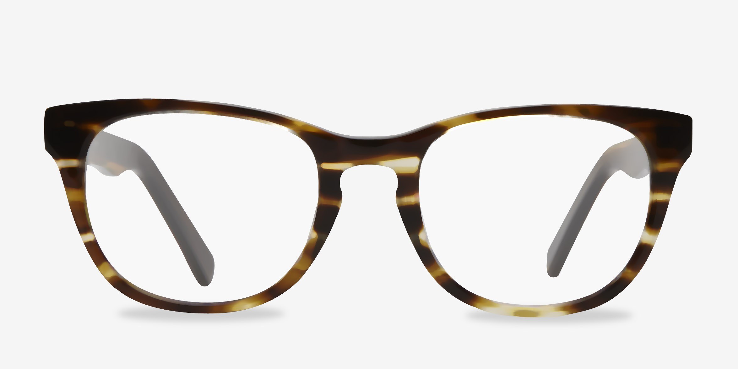 Confidence Brown Striped AcétateMontures de lunettes de vue d'EyeBuyDirect, Vue de Face