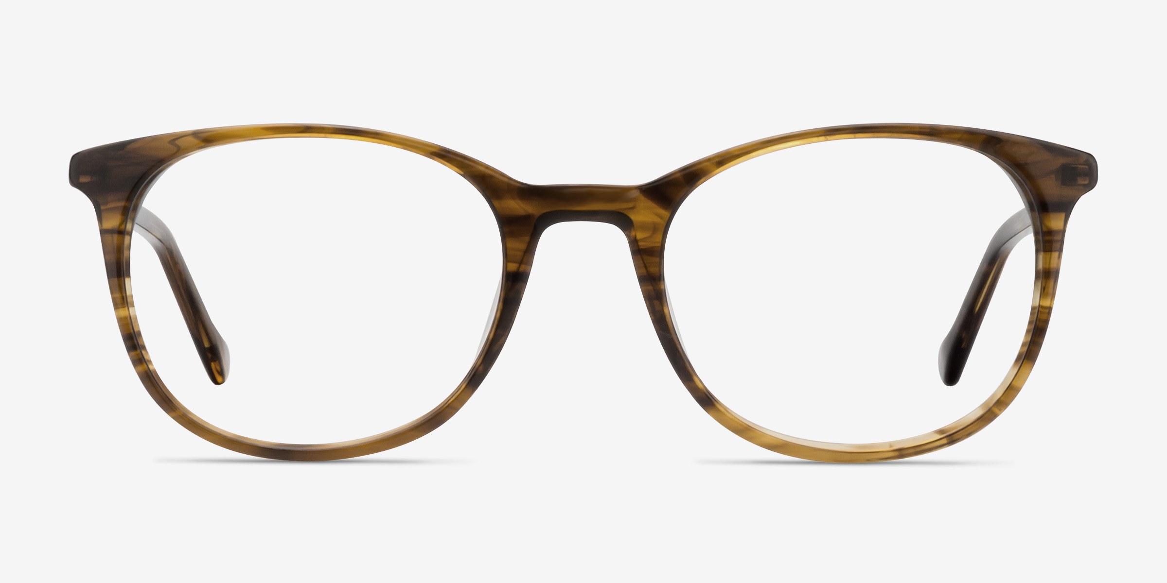 Peppermint Brun AcétateMontures de lunettes de vue d'EyeBuyDirect, Vue de Face