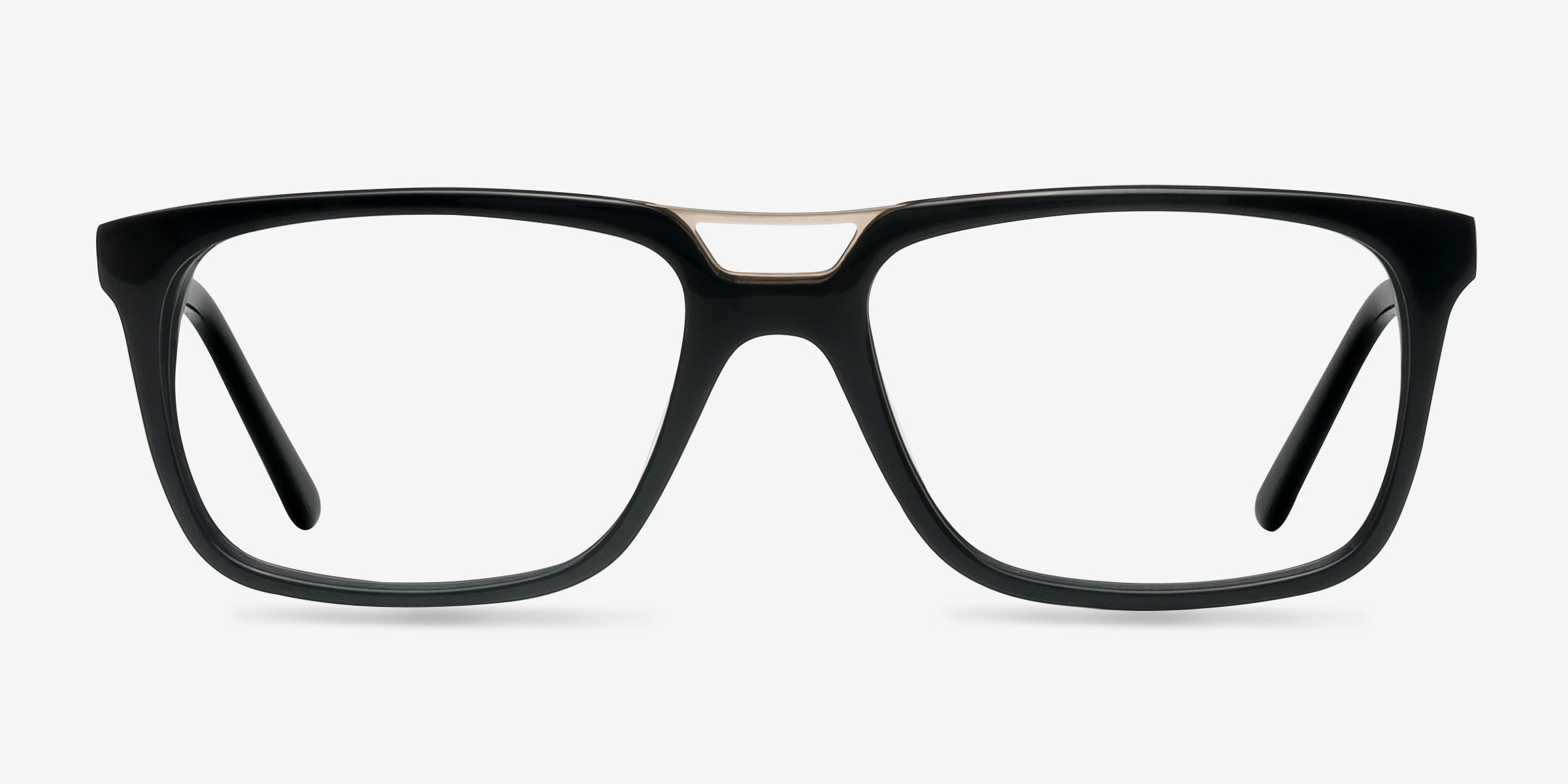 Evening Noir AcétateMontures de lunettes de vue d'EyeBuyDirect, Vue de Face