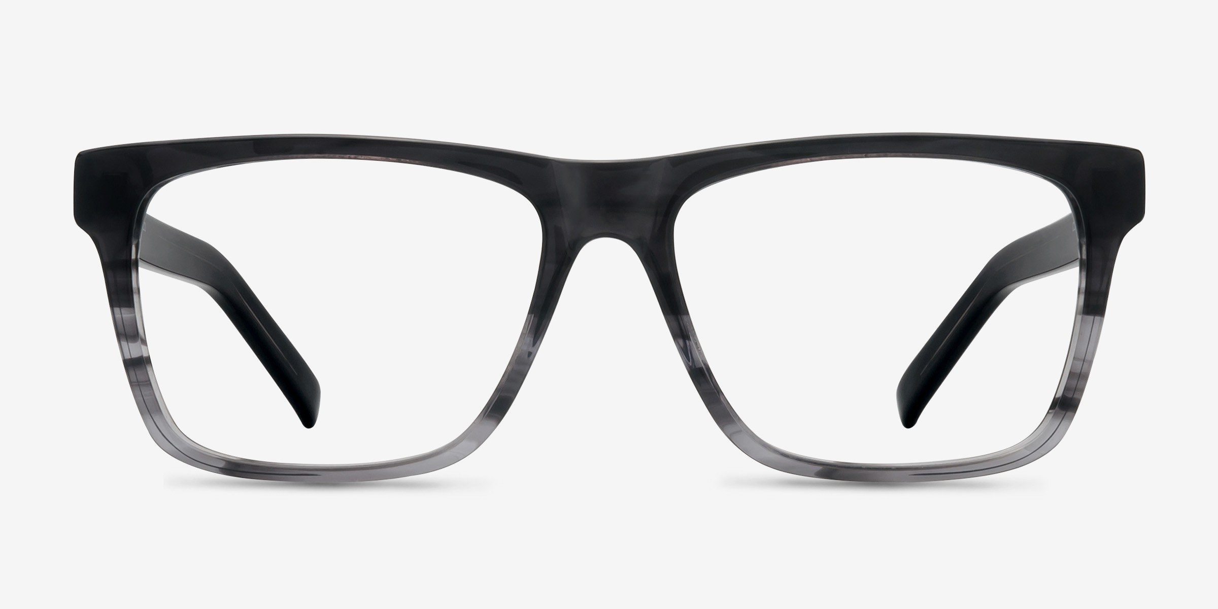 Pioneer Gris AcétateMontures de lunettes de vue d'EyeBuyDirect, Vue de Face