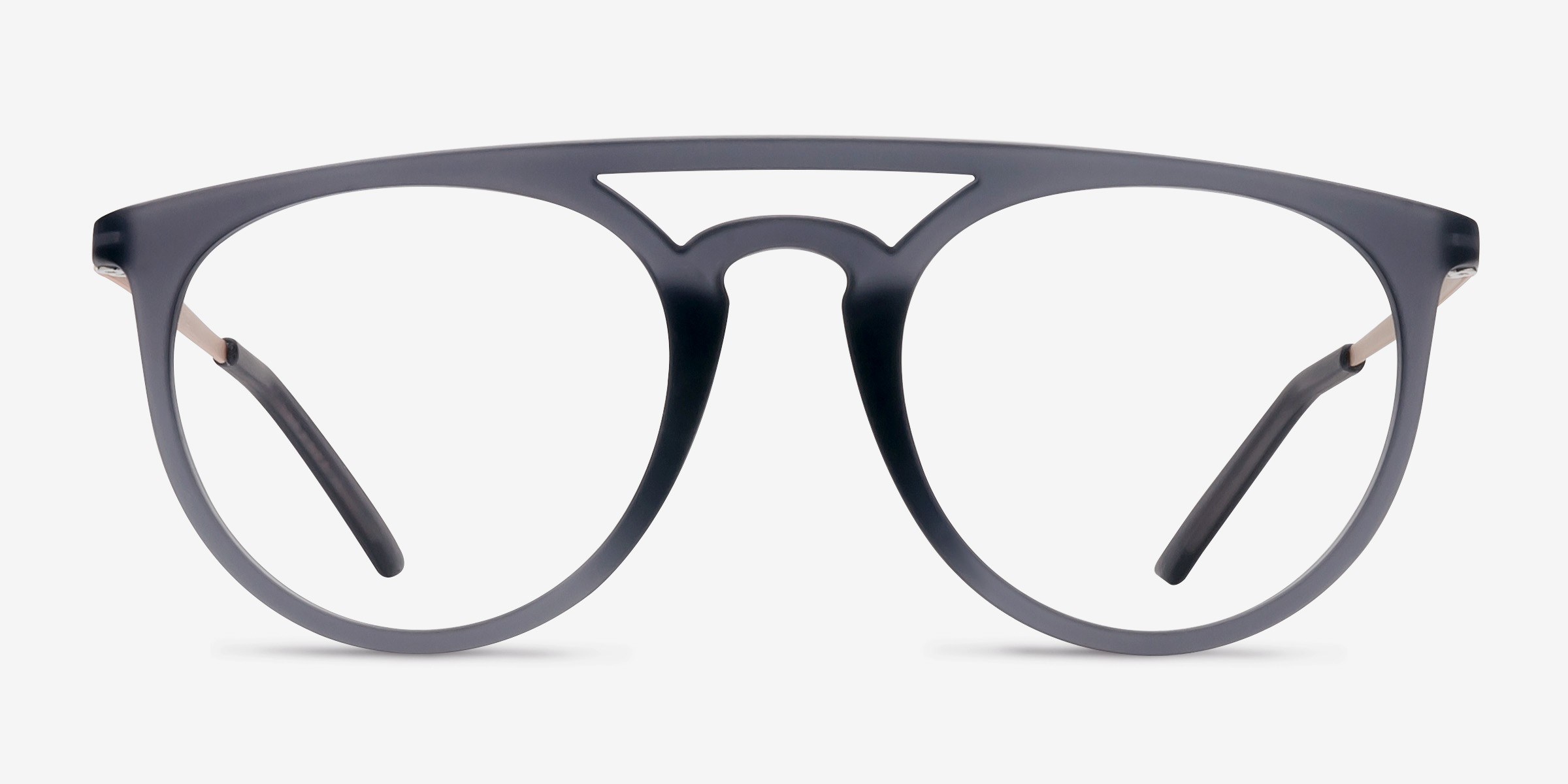Fiasco Matte Gray PlastiqueMontures de lunettes de vue d'EyeBuyDirect, Vue de Face