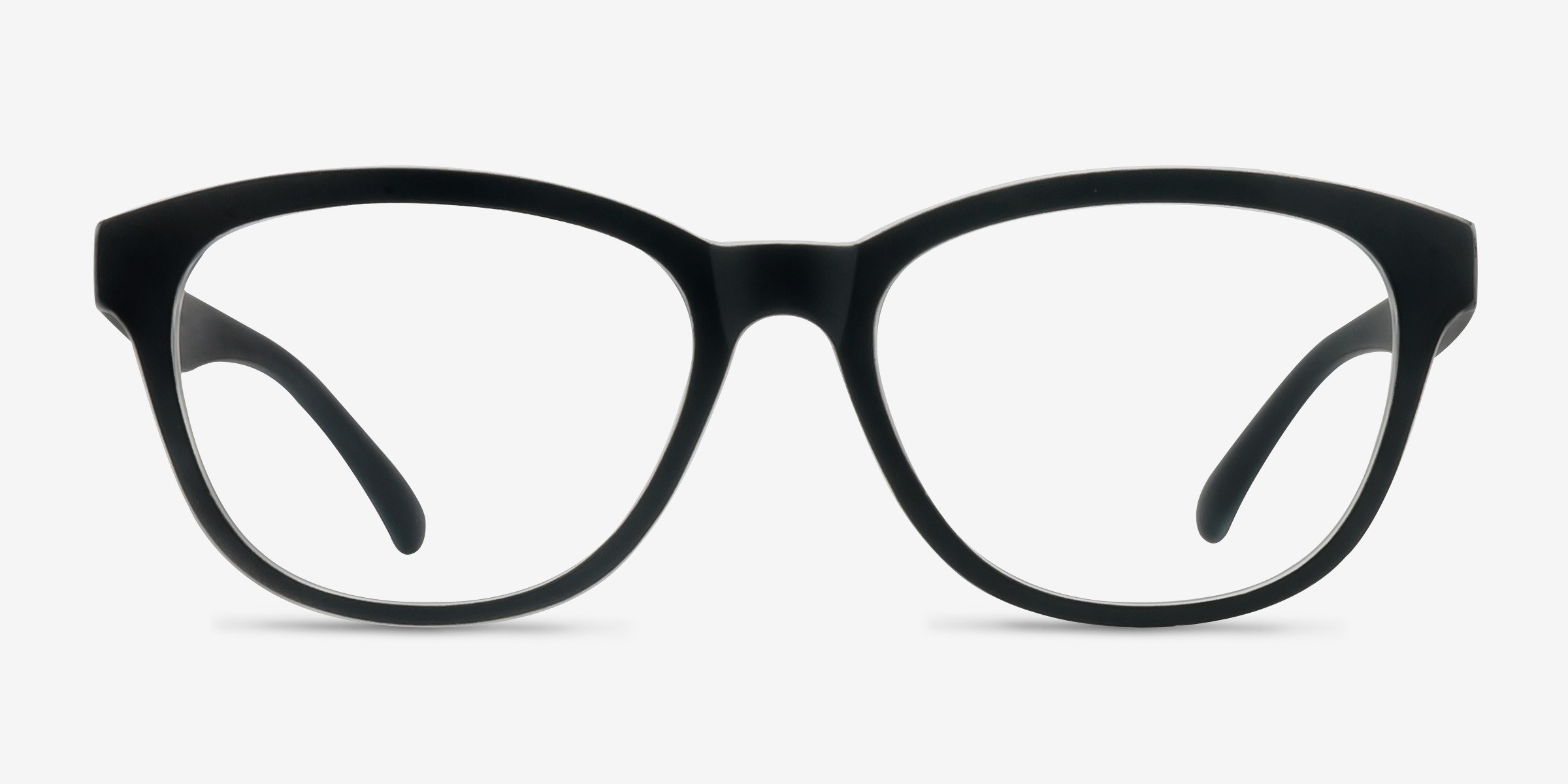 Caroline Matte Black PlastiqueMontures de lunettes de vue d'EyeBuyDirect, Vue de Face
