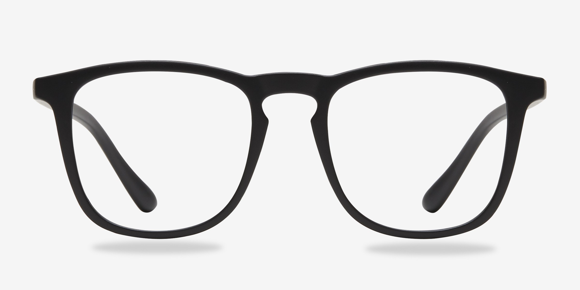 Central Matte Black PlastiqueMontures de lunettes de vue d'EyeBuyDirect, Vue de Face