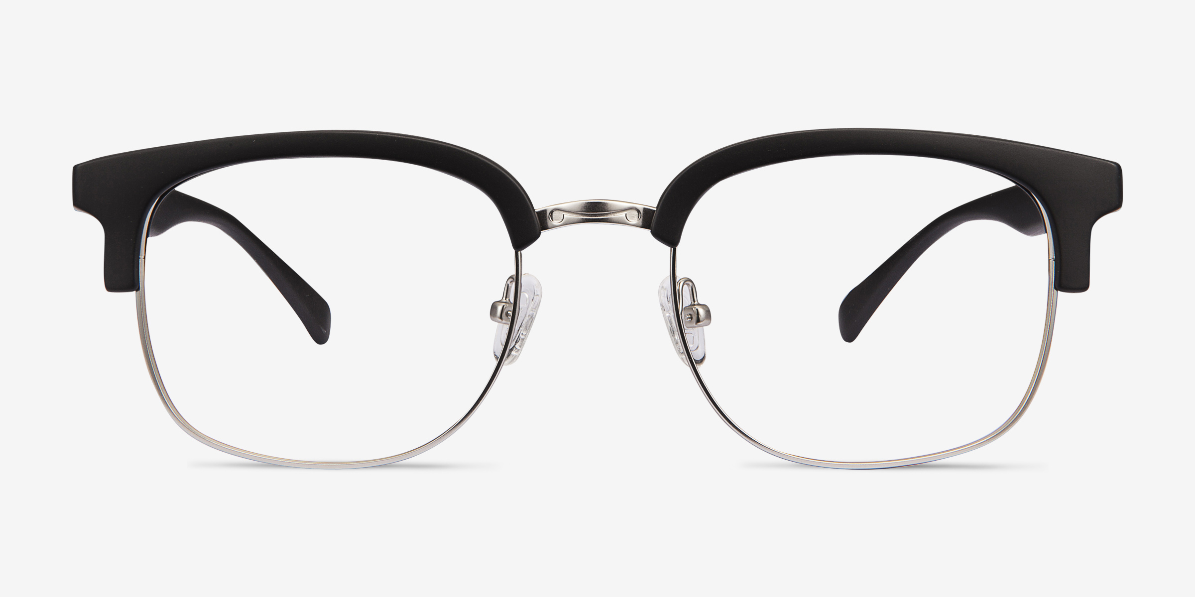 Yokote Matte Black Plastic-metalMontures de lunettes de vue d'EyeBuyDirect, Vue de Face