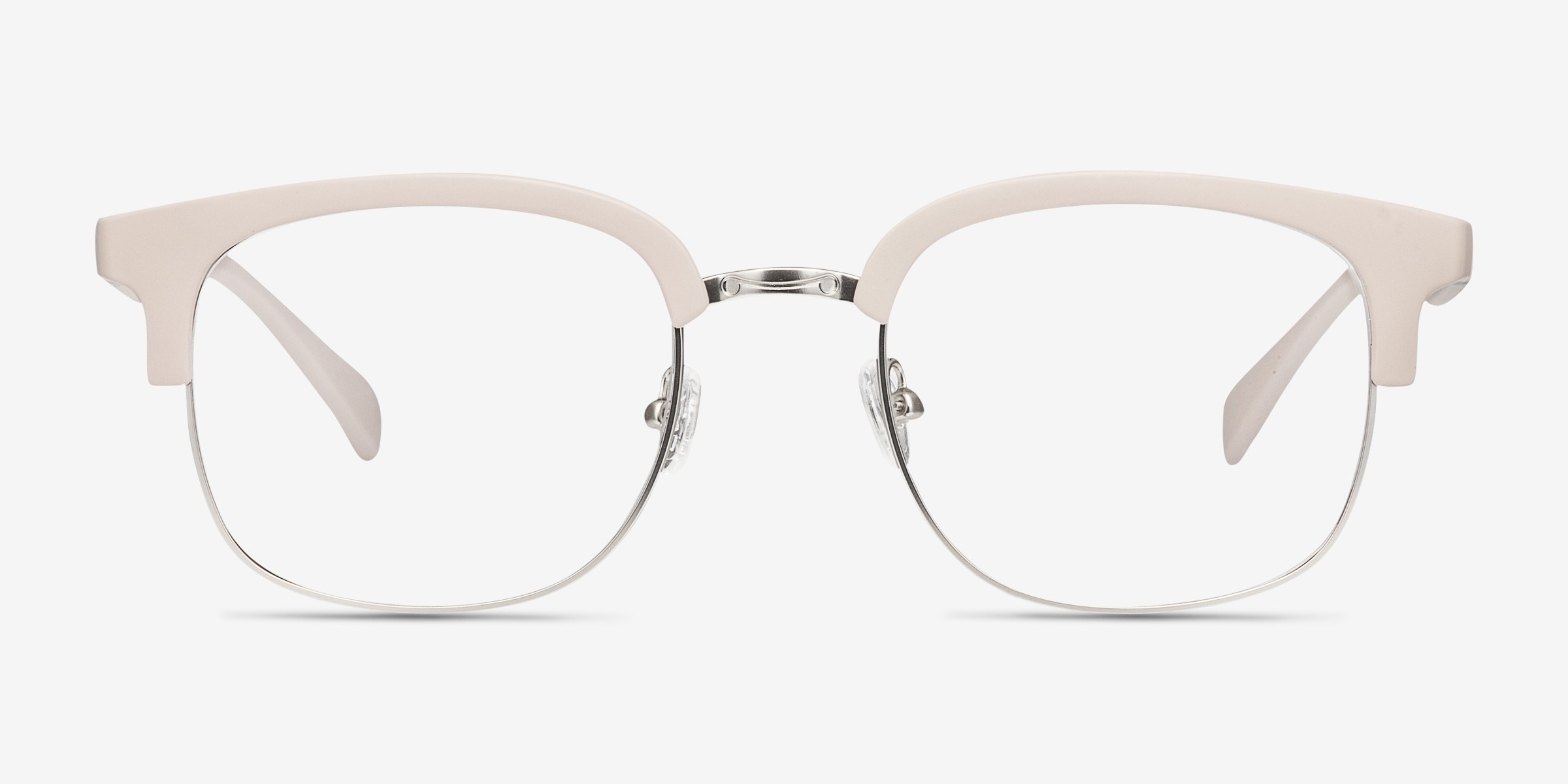 Yokote Gris Plastic-metalMontures de lunettes de vue d'EyeBuyDirect, Vue de Face