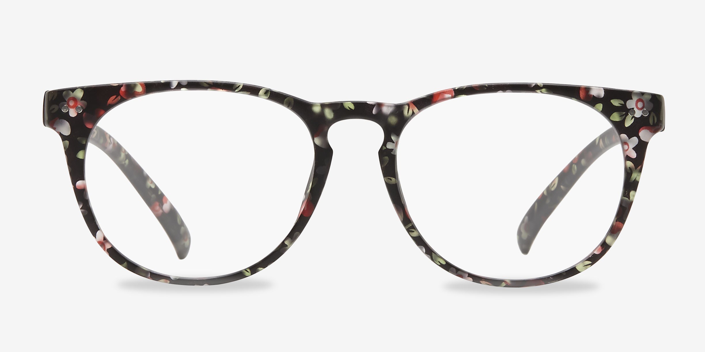 Brick Lane Matte Floral PlastiqueMontures de lunettes de vue d'EyeBuyDirect, Vue de Face