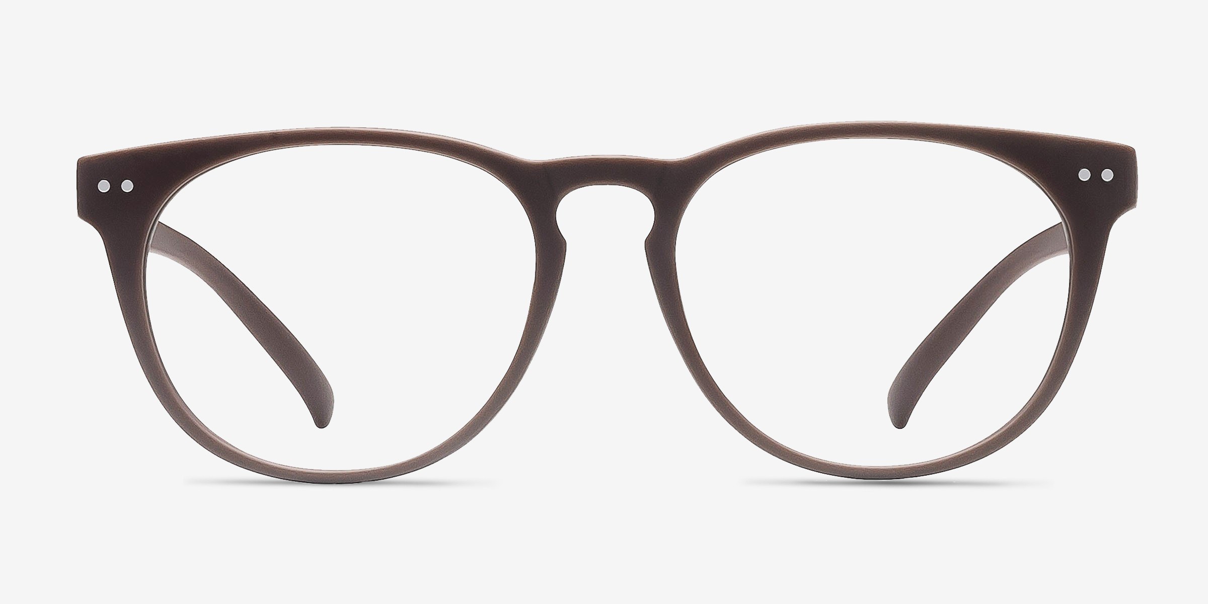 Brick Lane Matte Brown PlastiqueMontures de lunettes de vue d'EyeBuyDirect, Vue de Face