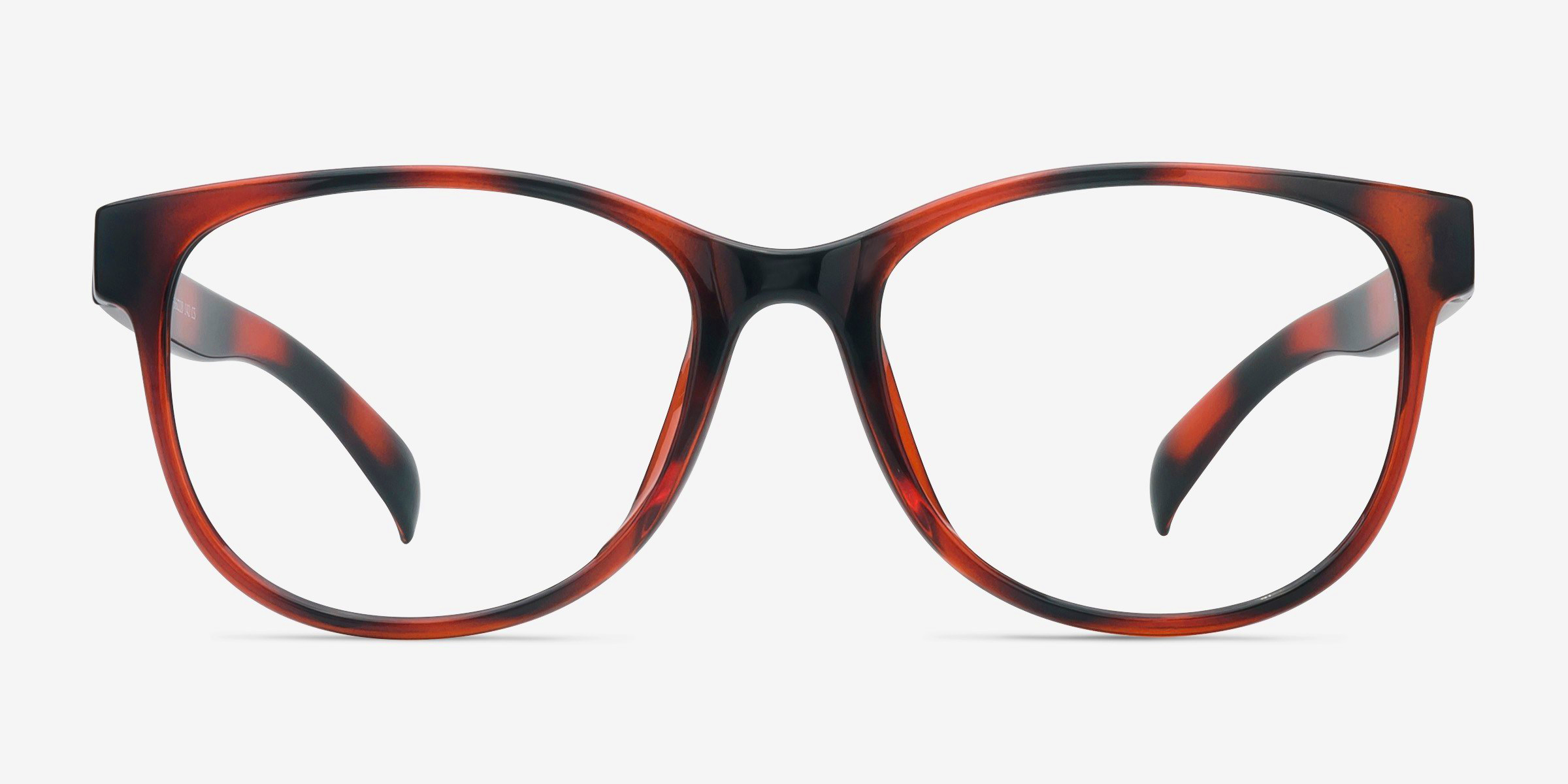 Warren Brun PlastiqueMontures de lunettes de vue d'EyeBuyDirect, Vue de Face