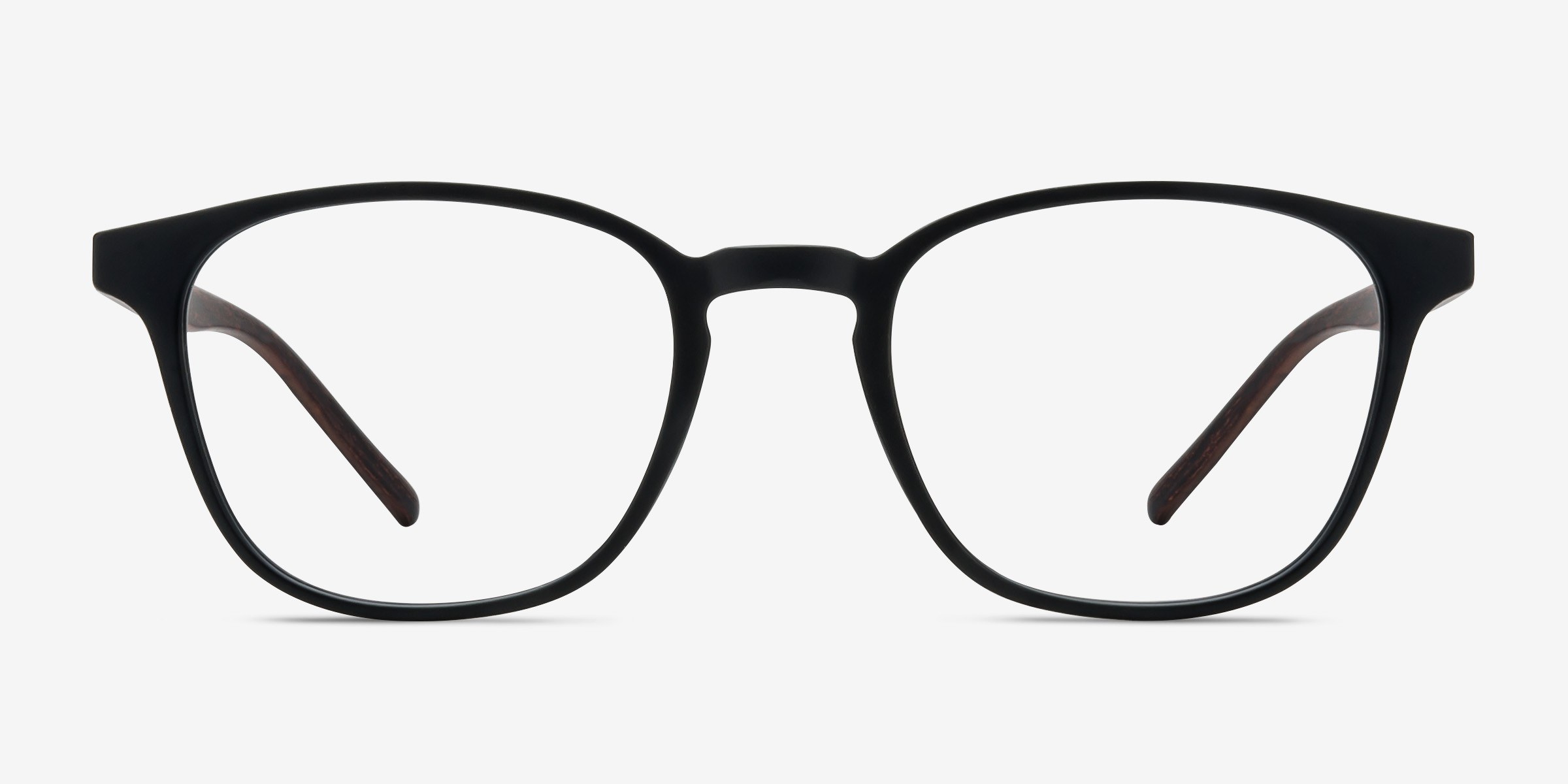 Saunter Matte Black PlastiqueMontures de lunettes de vue d'EyeBuyDirect, Vue de Face