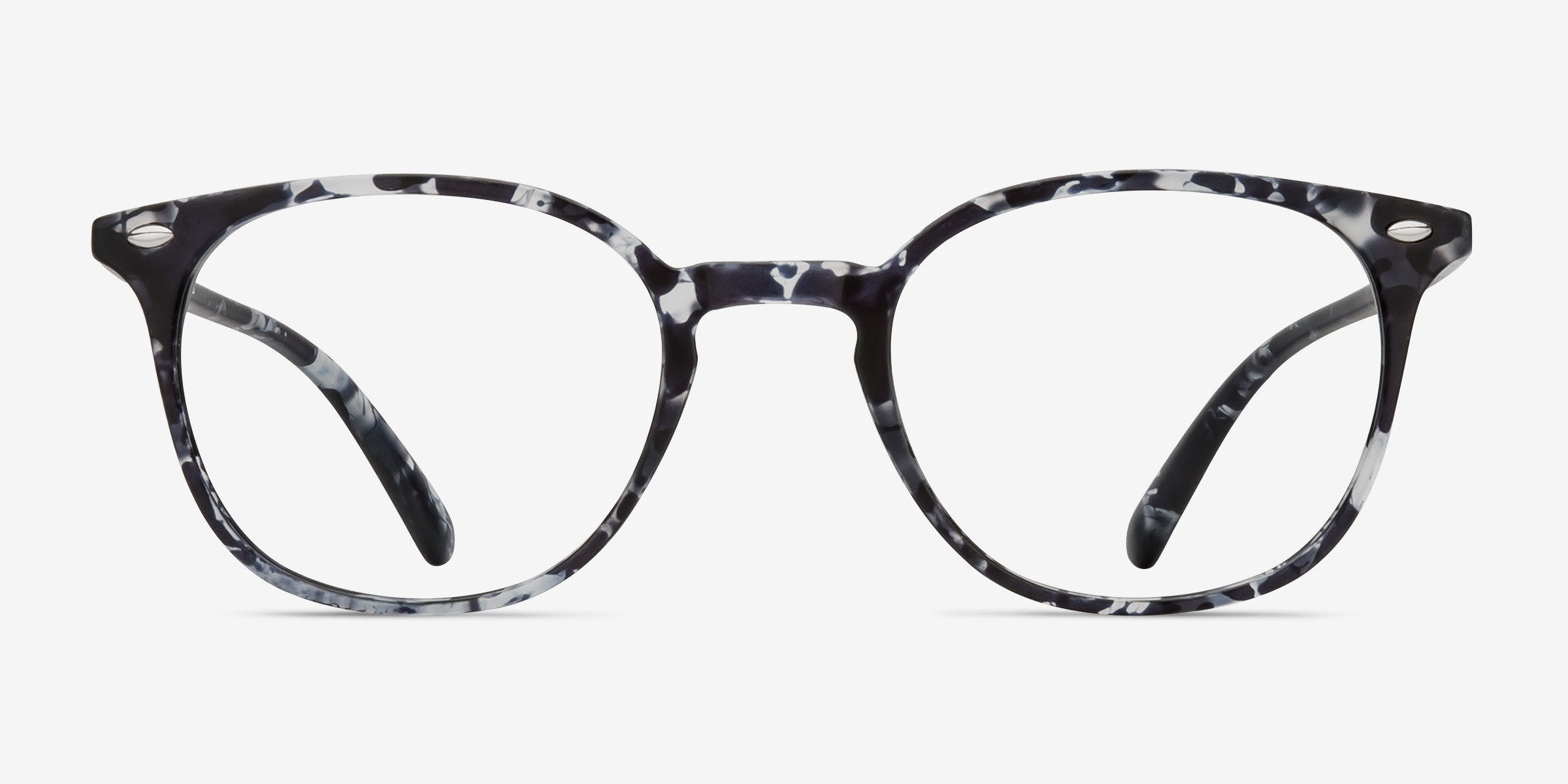 Hubris Black Floral PlastiqueMontures de lunettes de vue d'EyeBuyDirect, Vue de Face