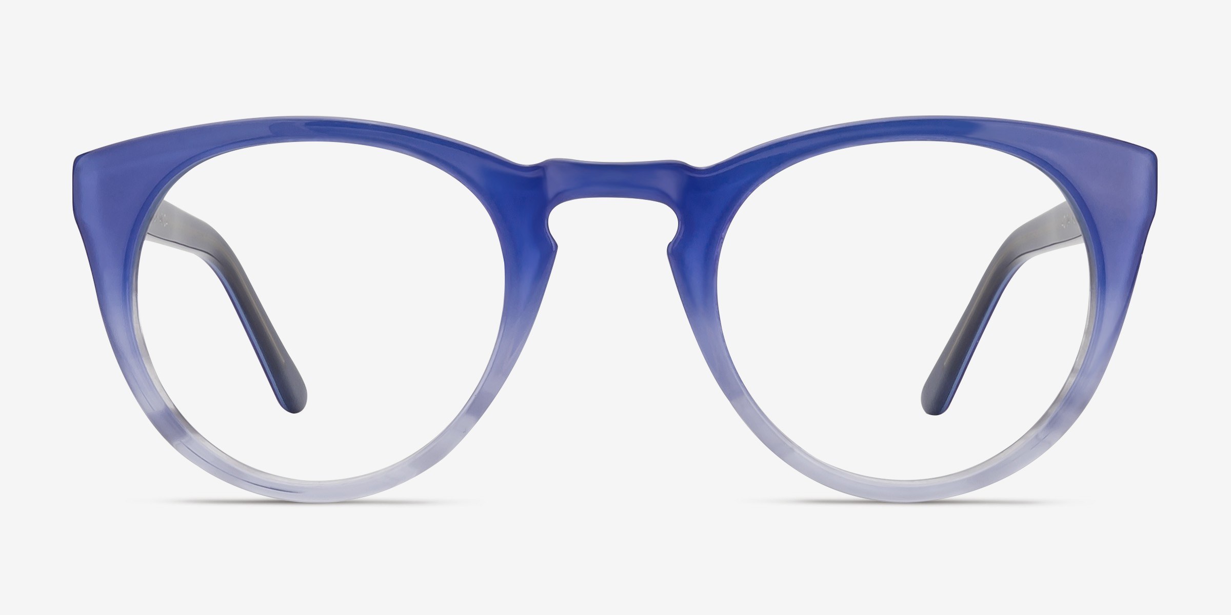 Lynx Bleu AcétateMontures de lunettes de vue d'EyeBuyDirect, Vue de Face