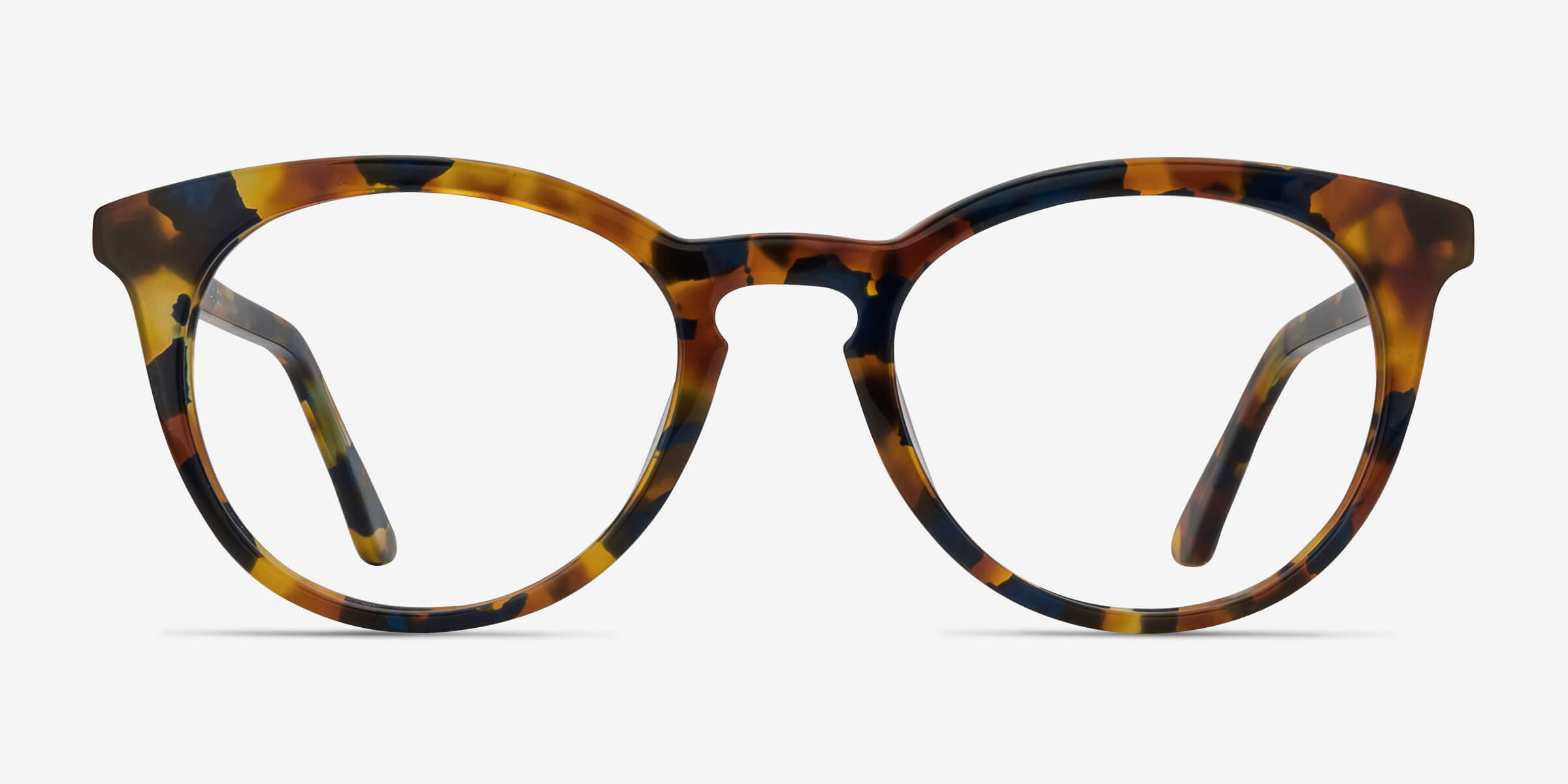 Griffin Amber & Navy AcétateMontures de lunettes de vue d'EyeBuyDirect, Vue de Face