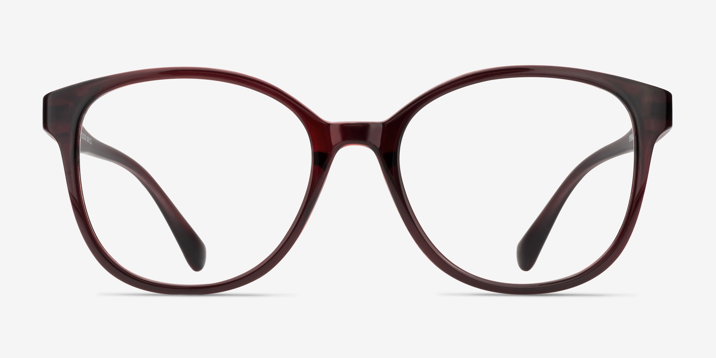 The Beat Burgundy PlastiqueMontures de lunettes de vue d'EyeBuyDirect, Vue de Face