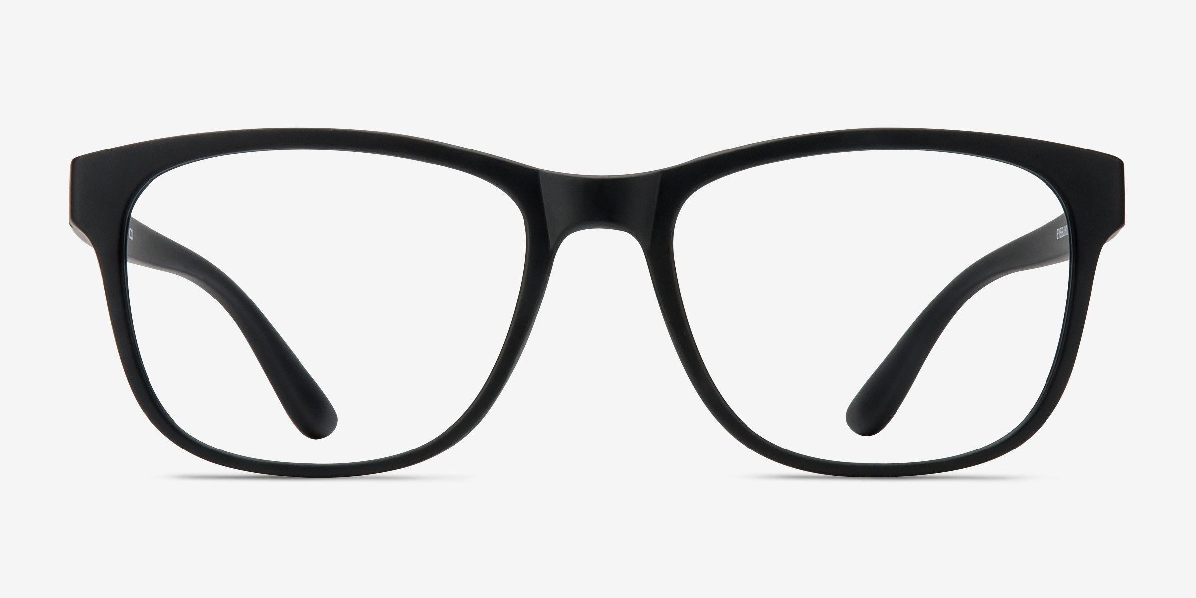 Milo Matte Black PlastiqueMontures de lunettes de vue d'EyeBuyDirect, Vue de Face