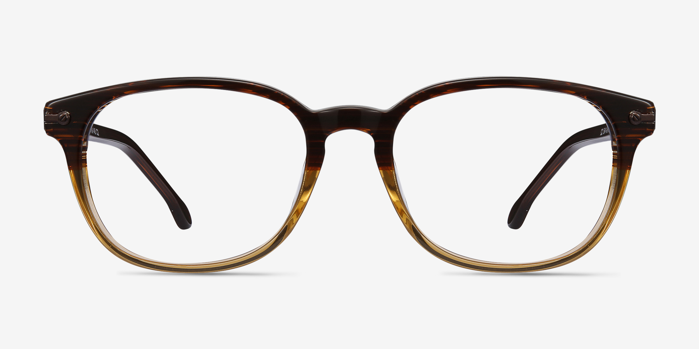 Nova Brown Striped AcétateMontures de lunettes de vue d'EyeBuyDirect, Vue de Face