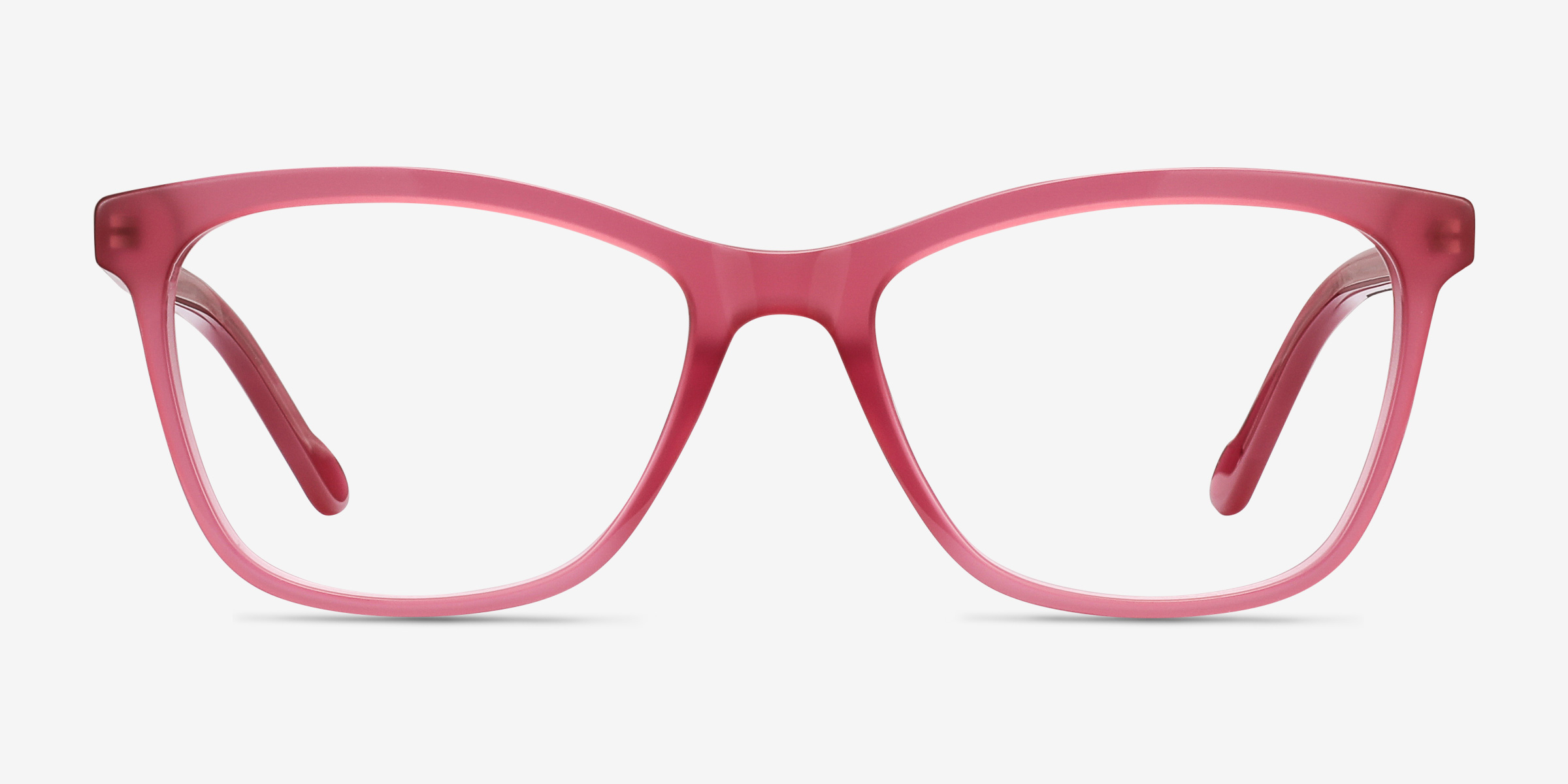 Cannes Clear Raspberry AcétateMontures de lunettes de vue d'EyeBuyDirect, Vue de Face