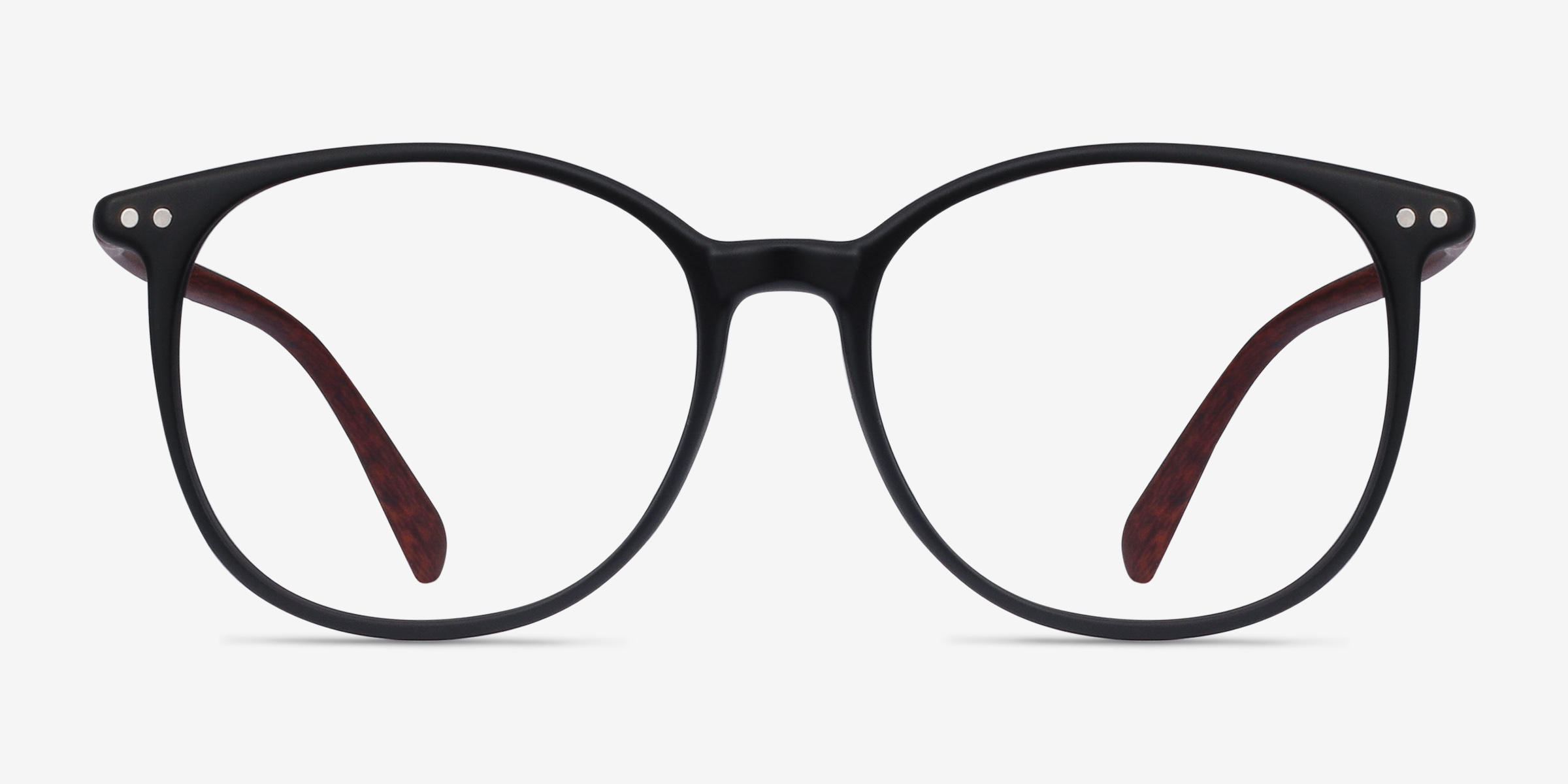 Lucia Matte Black PlastiqueMontures de lunettes de vue d'EyeBuyDirect, Vue de Face