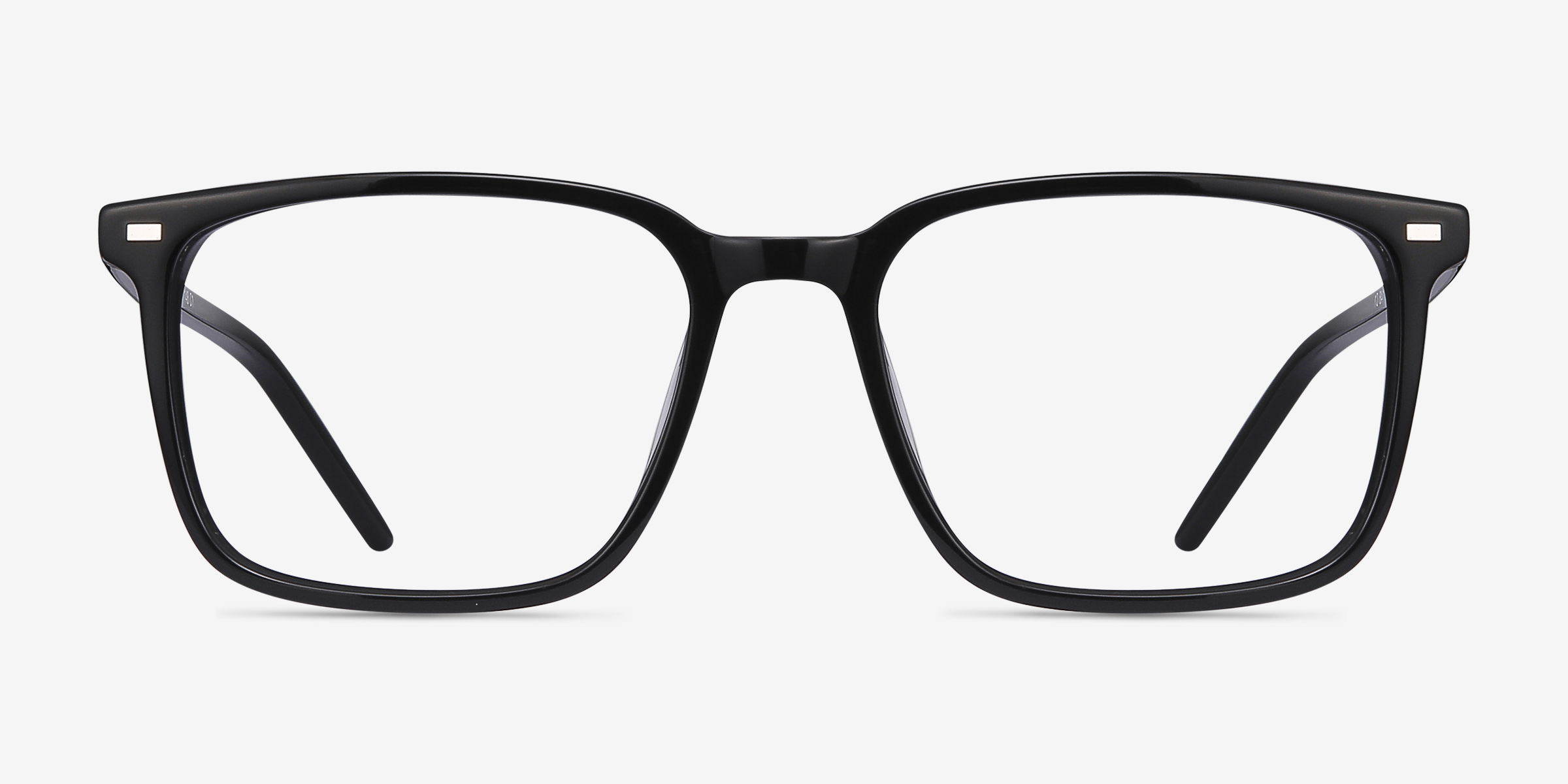 Chief Noir AcétateMontures de lunettes de vue d'EyeBuyDirect, Vue de Face