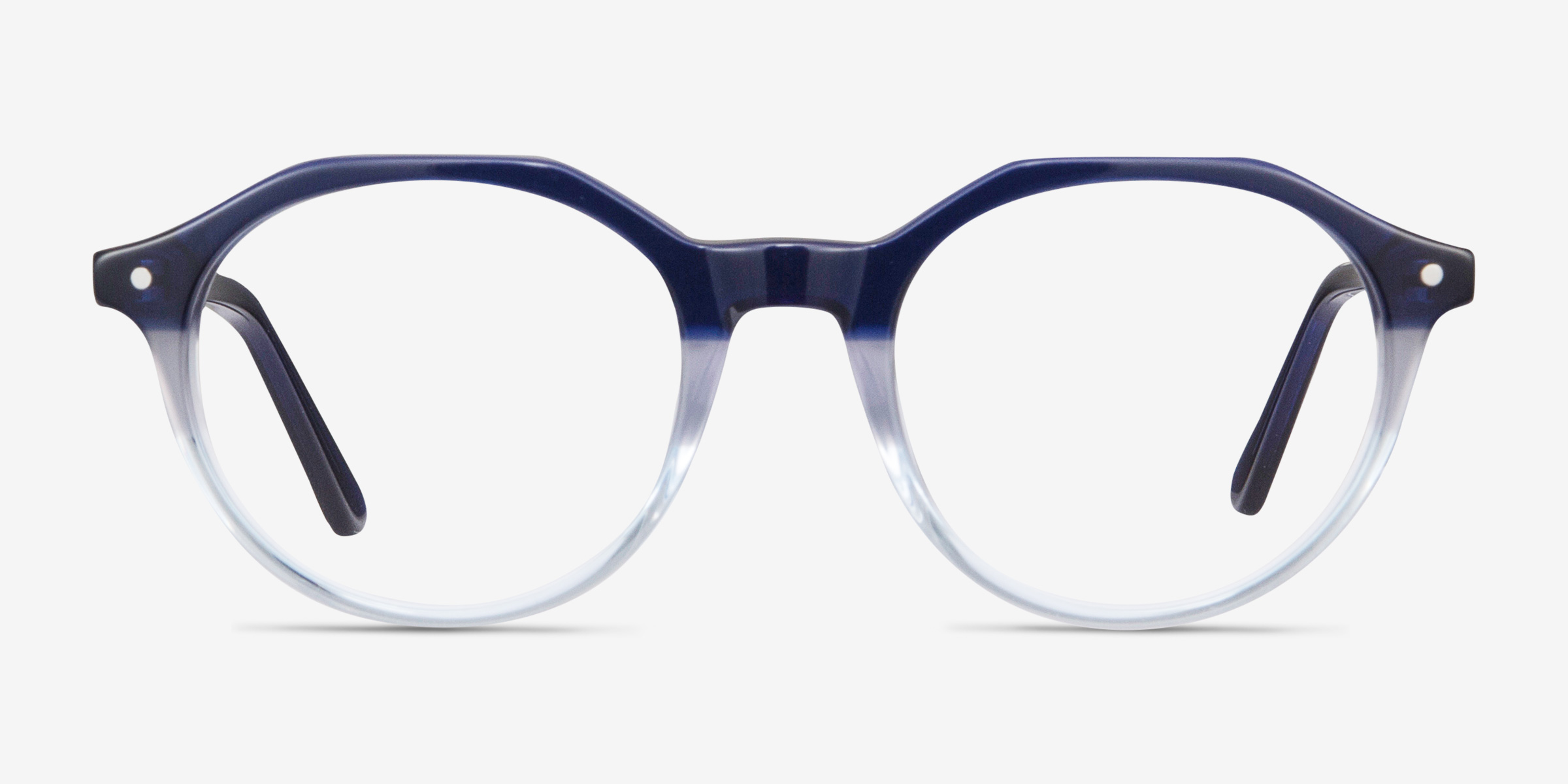 Moby Clear Blue AcétateMontures de lunettes de vue d'EyeBuyDirect, Vue de Face