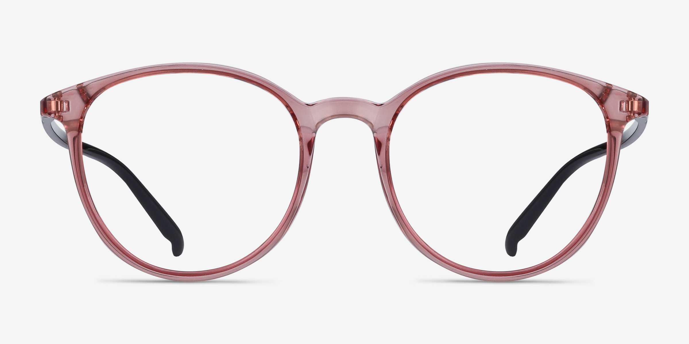 Macaron Clear Pink PlastiqueMontures de lunettes de vue d'EyeBuyDirect, Vue de Face