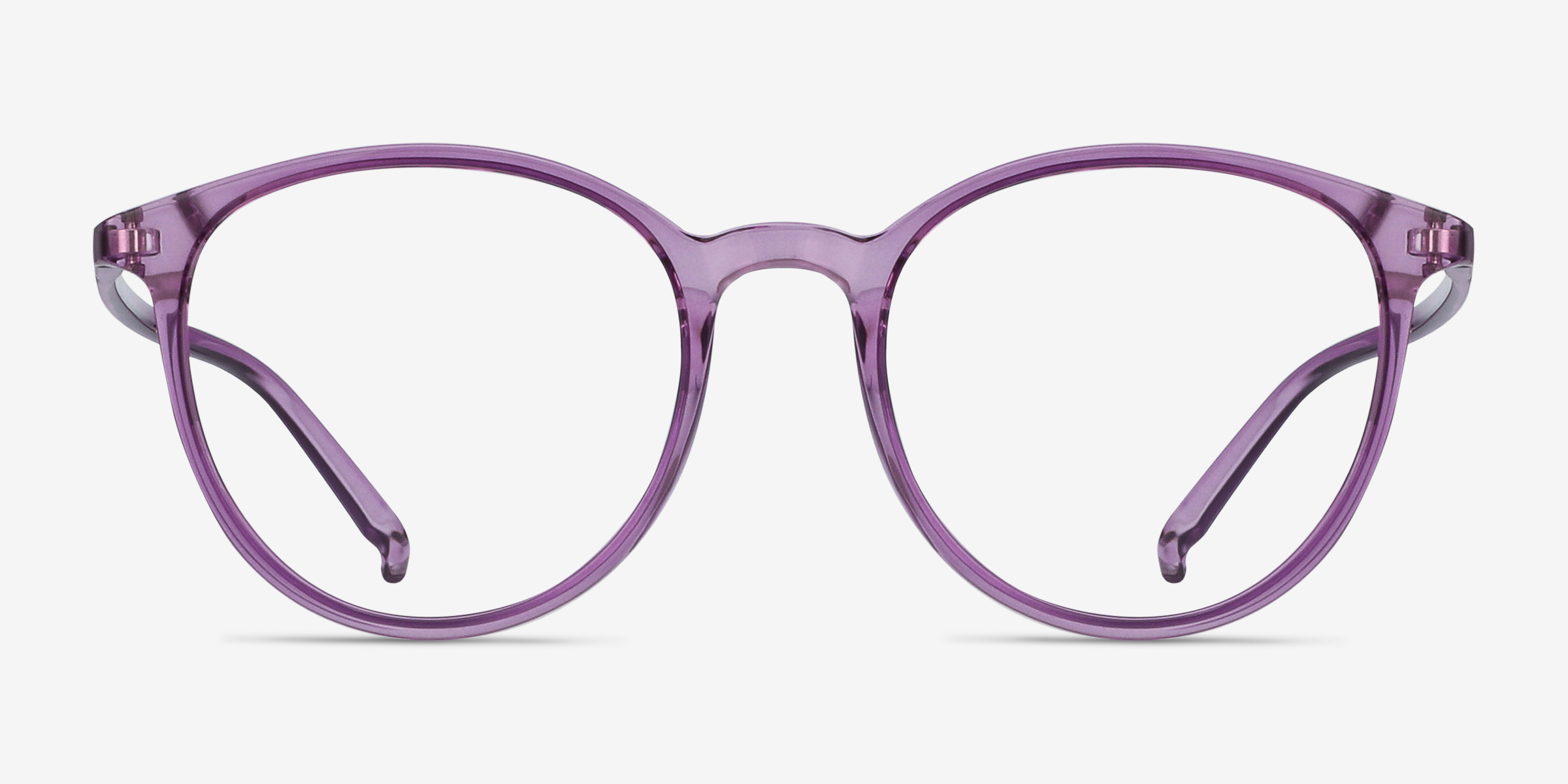 Macaron Clear Purple PlastiqueMontures de lunettes de vue d'EyeBuyDirect, Vue de Face