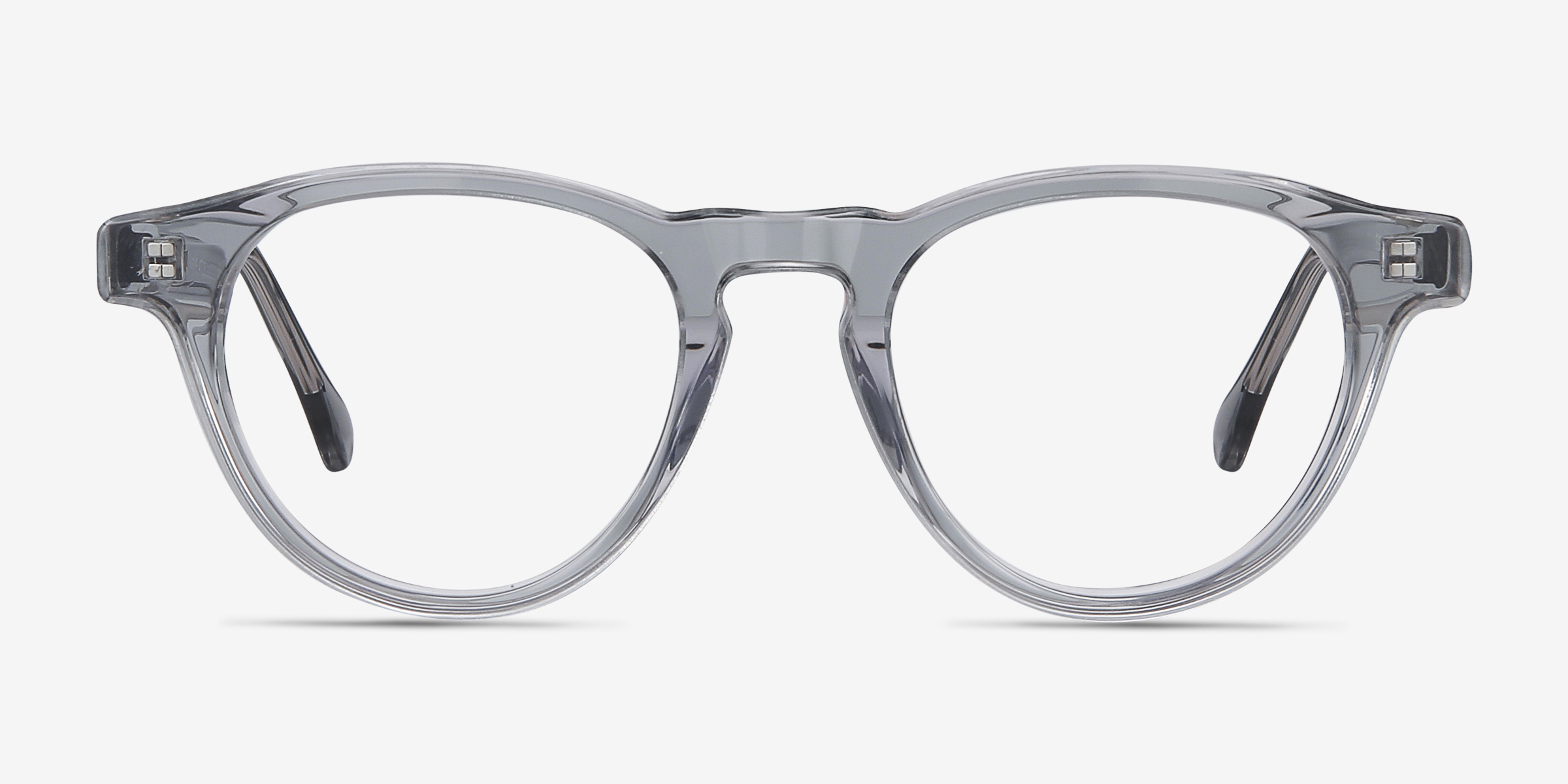 Marine Clear Gray AcétateMontures de lunettes de vue d'EyeBuyDirect, Vue de Face