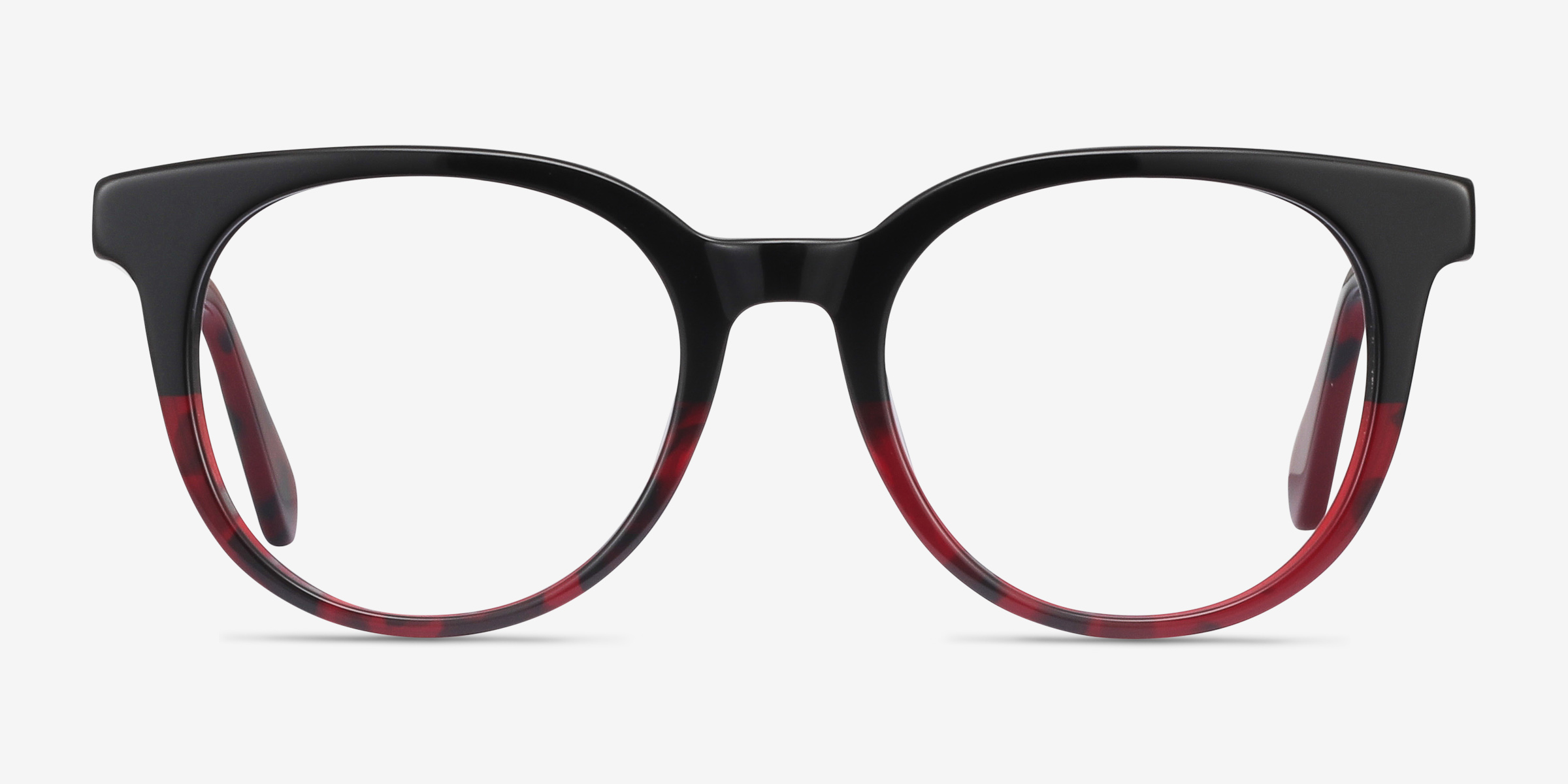 Rialto Black Red AcétateMontures de lunettes de vue d'EyeBuyDirect, Vue de Face