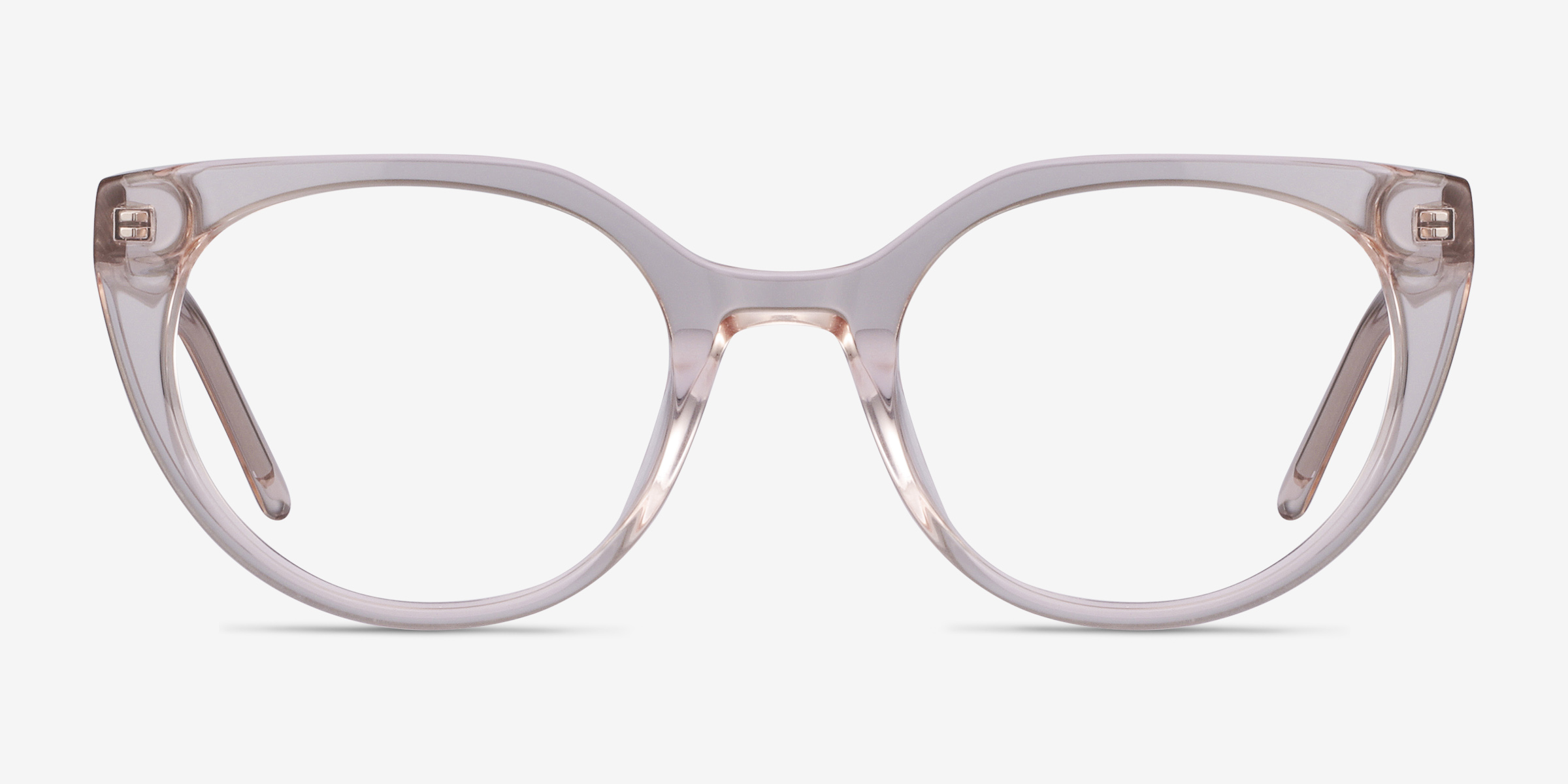 Rhyme Clear Brown AcétateMontures de lunettes de vue d'EyeBuyDirect, Vue de Face