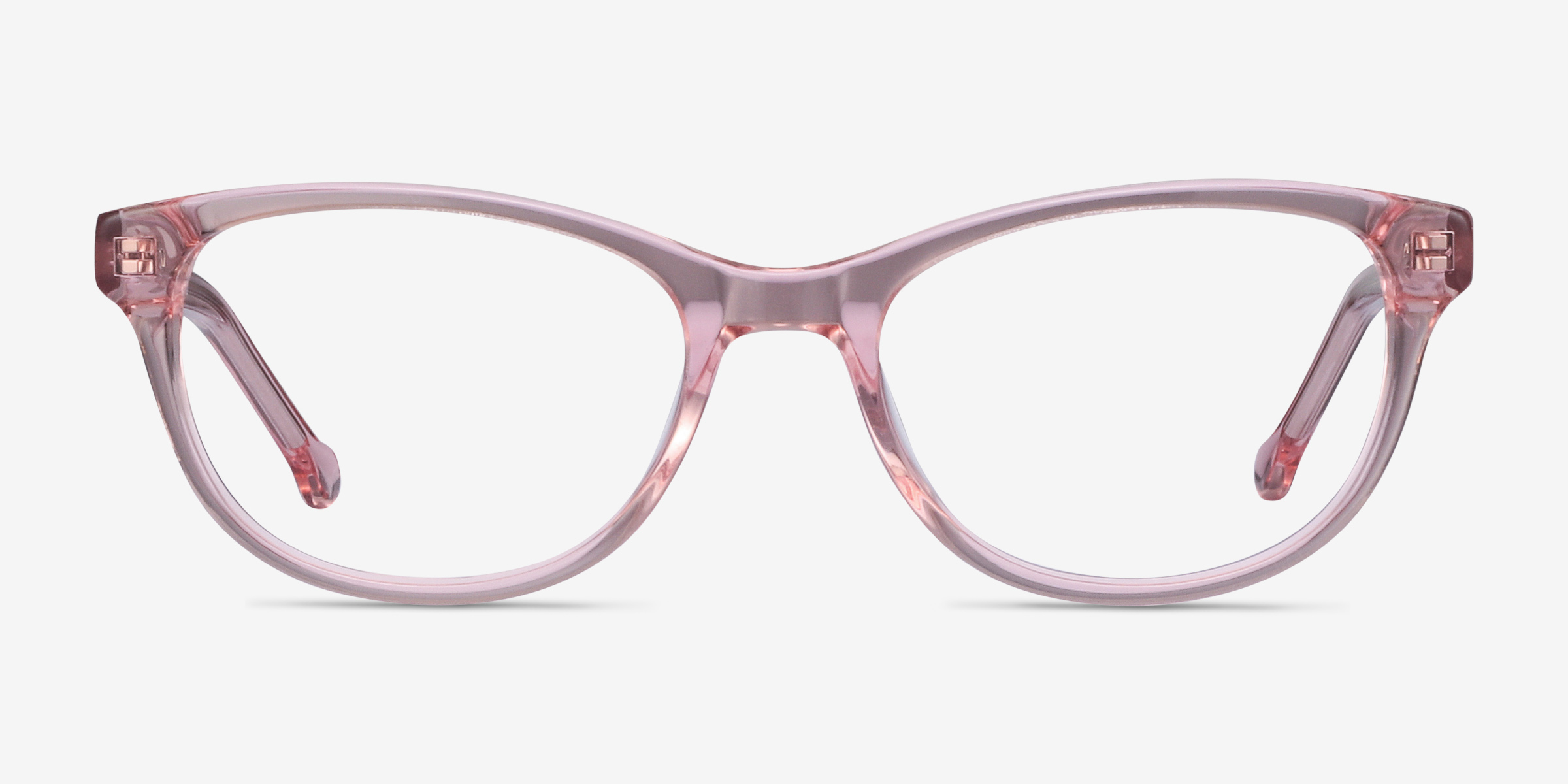 Thinker Clear Pink AcétateMontures de lunettes de vue d'EyeBuyDirect, Vue de Face