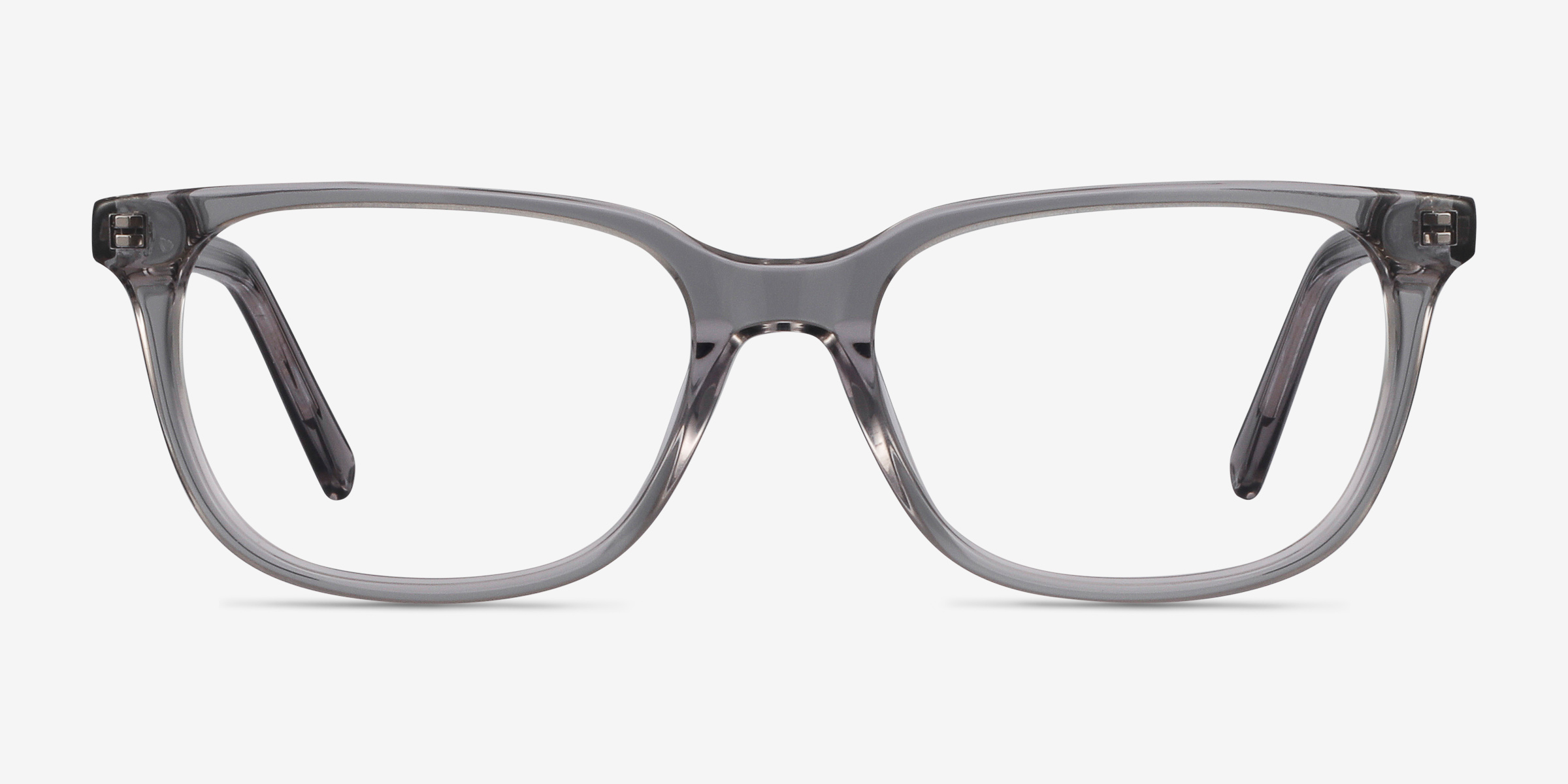 Peruse Clear Gray AcétateMontures de lunettes de vue d'EyeBuyDirect, Vue de Face