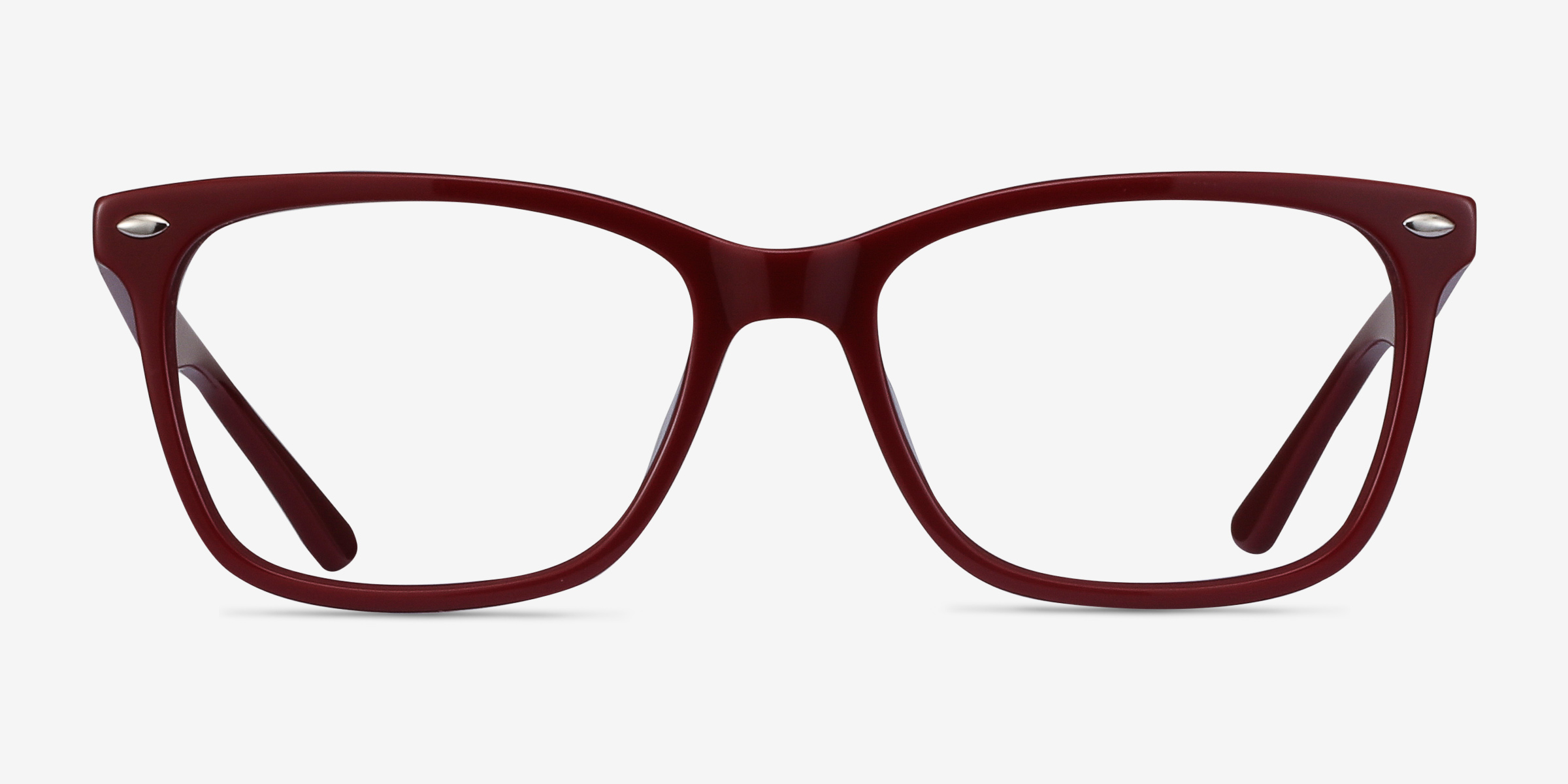Varda Burgundy AcétateMontures de lunettes de vue d'EyeBuyDirect, Vue de Face