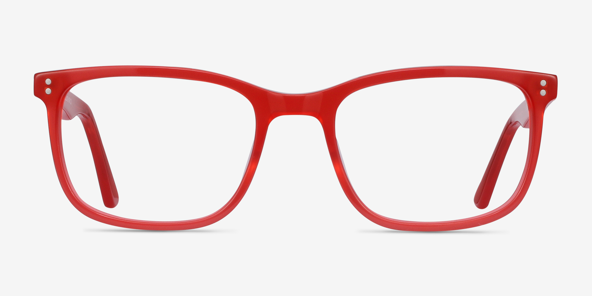 Lugano Rouge AcétateMontures de lunettes de vue d'EyeBuyDirect, Vue de Face