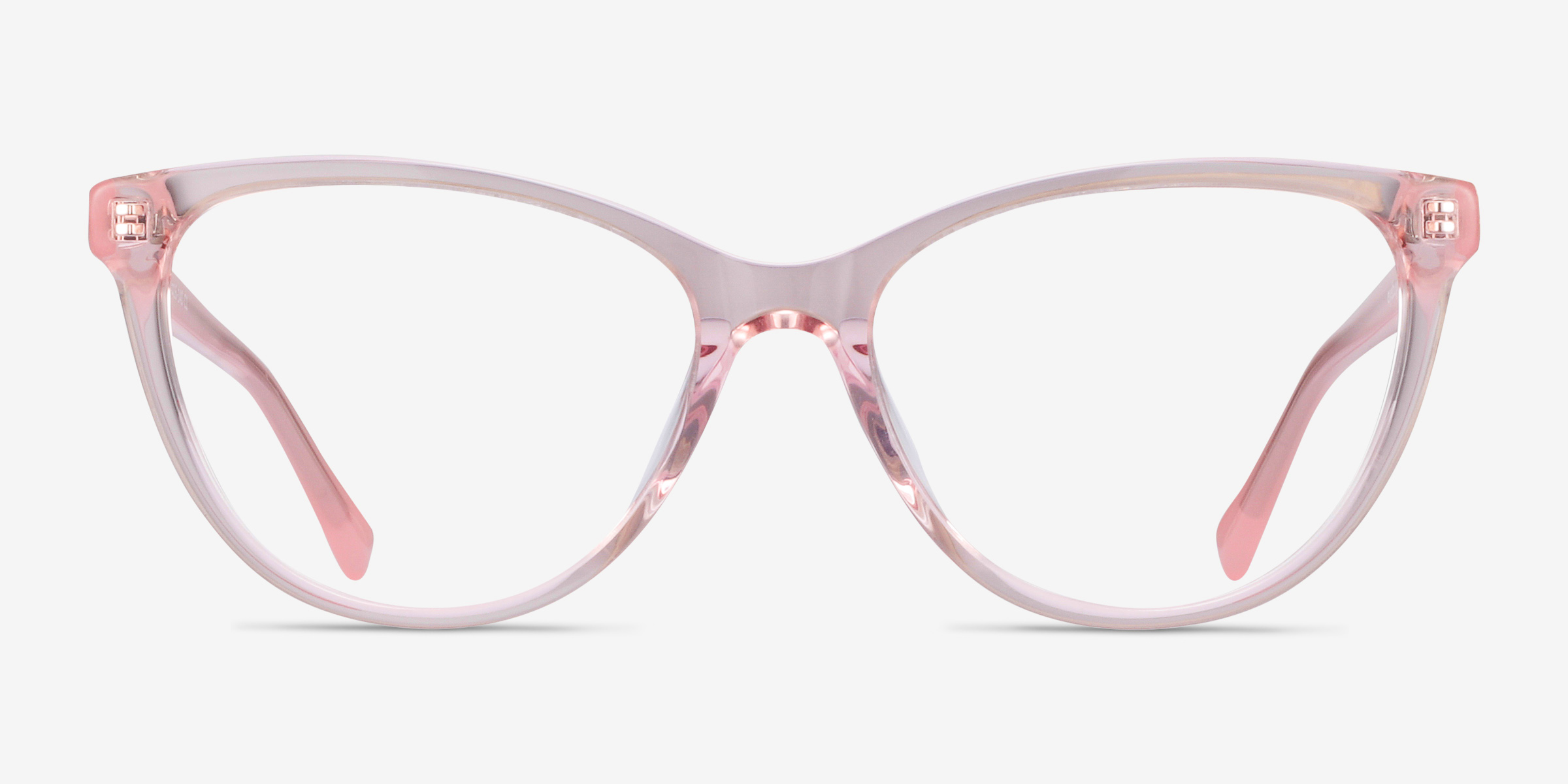 Sing Clear Pink AcétateMontures de lunettes de vue d'EyeBuyDirect, Vue de Face