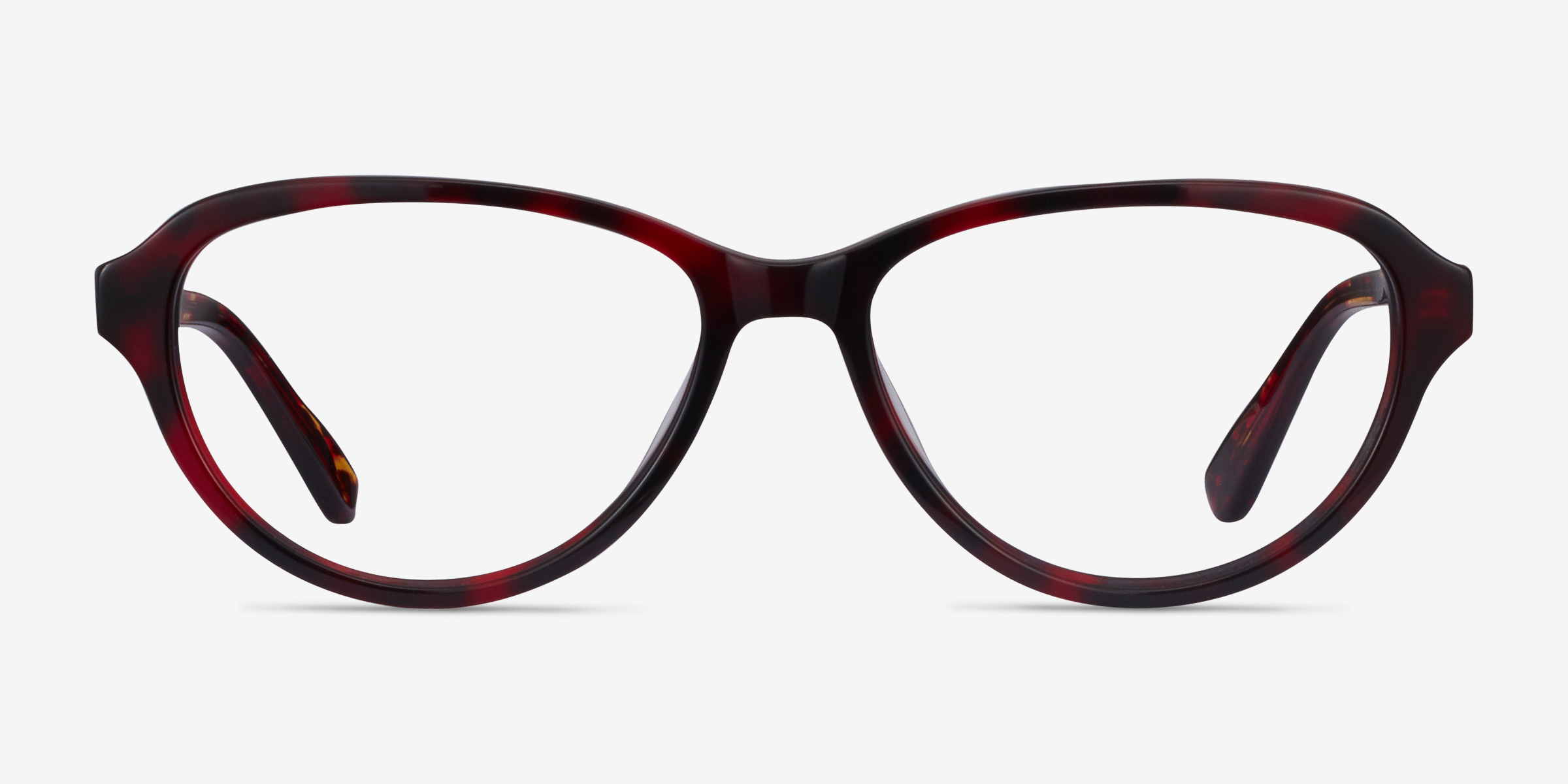 Misha Red Tortoise AcétateMontures de lunettes de vue d'EyeBuyDirect, Vue de Face
