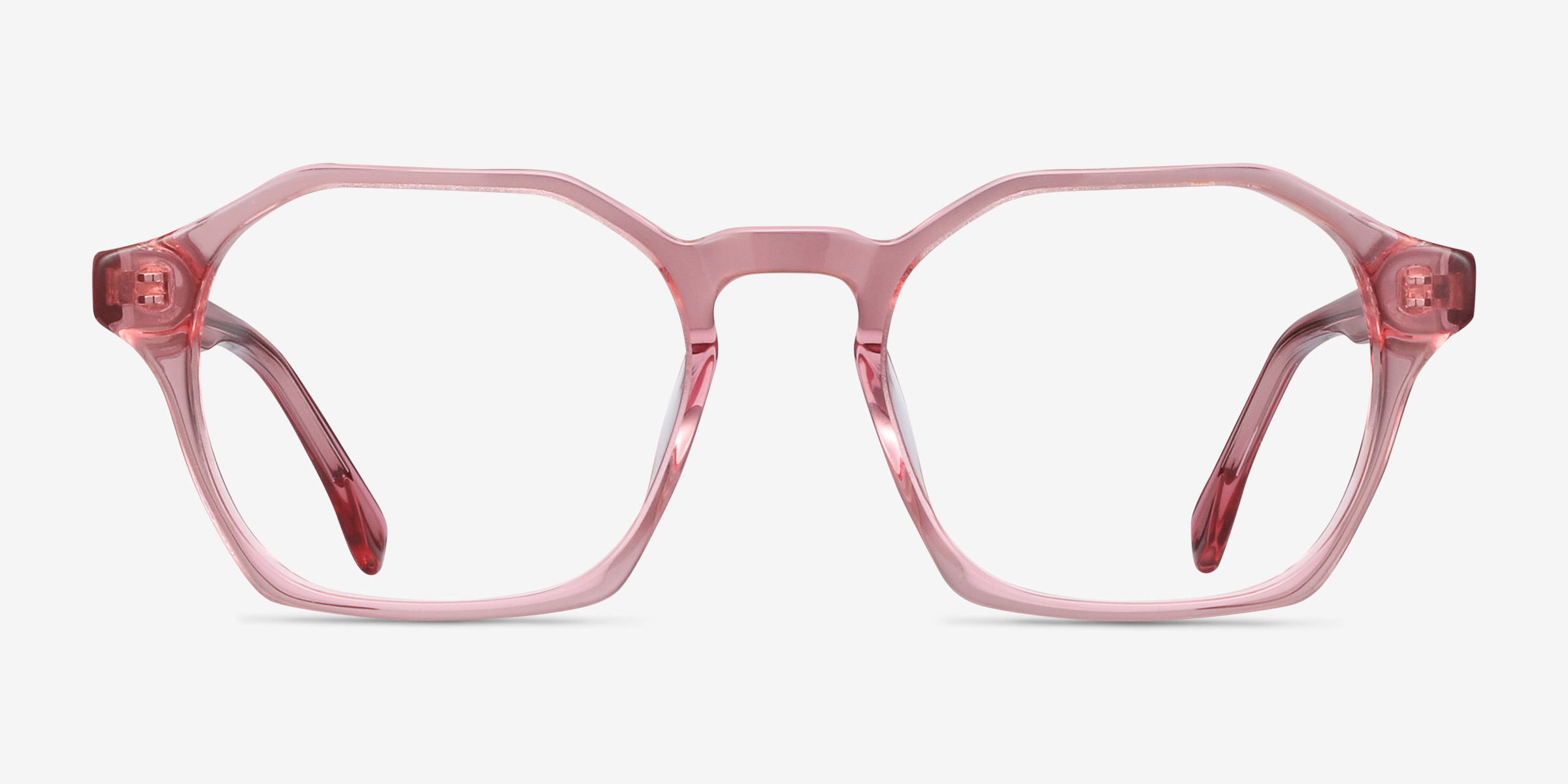 Orchid Clear Pink AcétateMontures de lunettes de vue d'EyeBuyDirect, Vue de Face