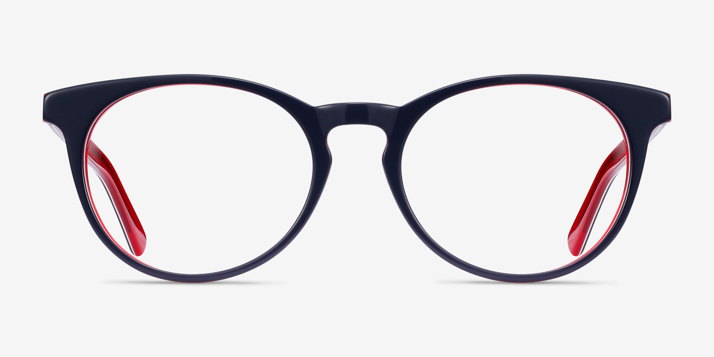 Tradition Navy & Red AcétateMontures de lunettes de vue d'EyeBuyDirect, Vue de Face