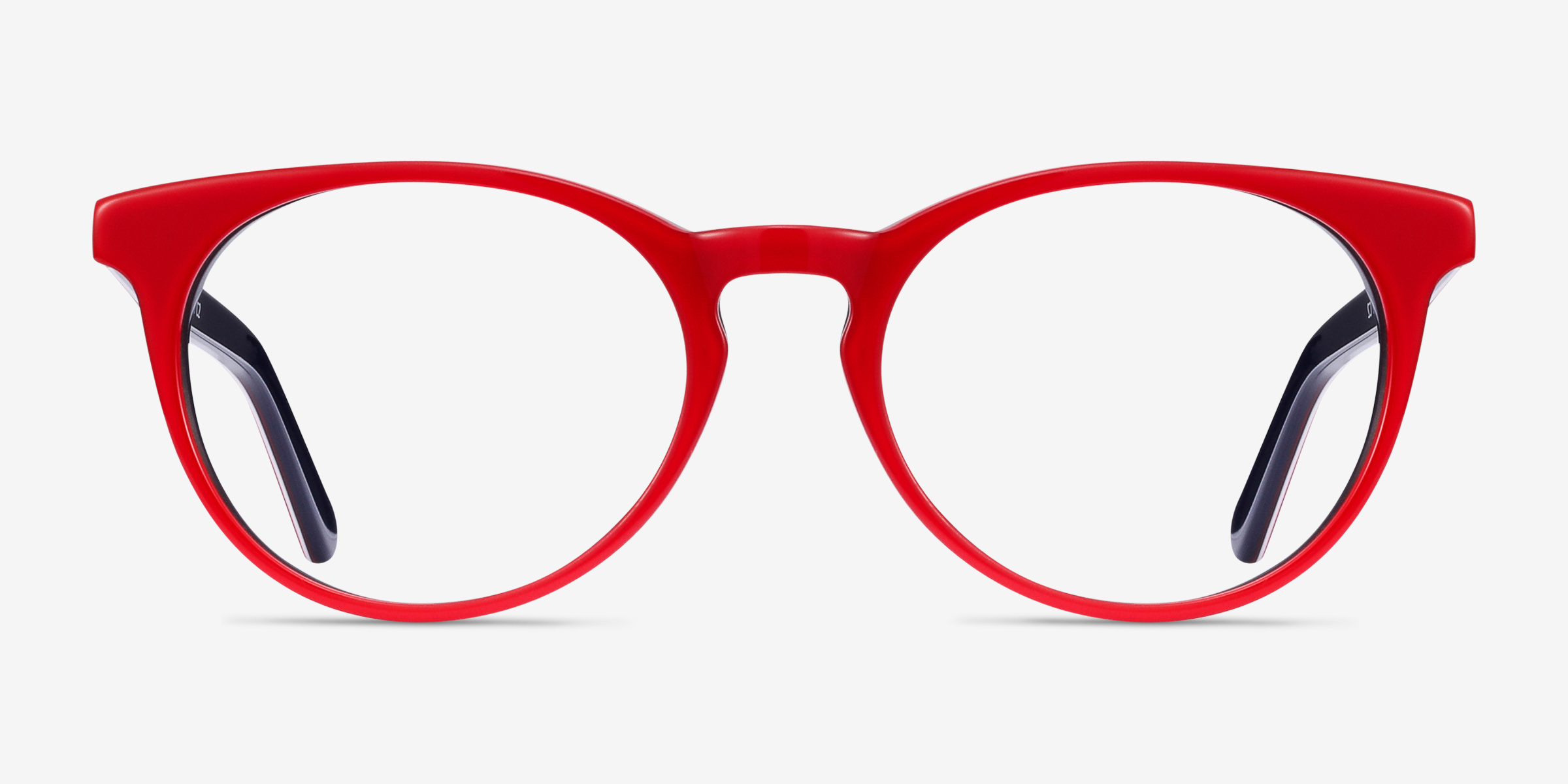 Tradition Red & Navy AcétateMontures de lunettes de vue d'EyeBuyDirect, Vue de Face