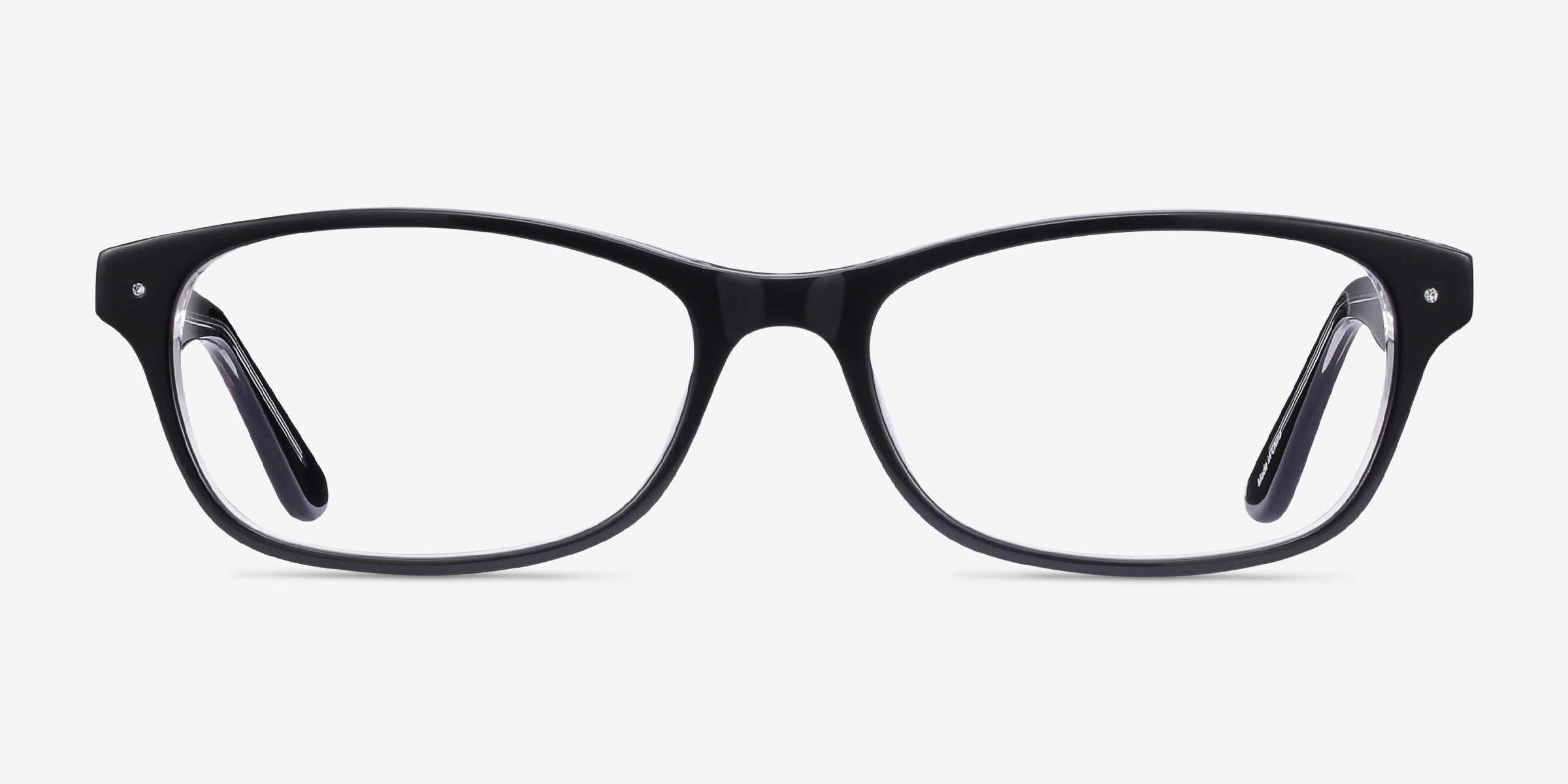 Kedah Noir AcétateMontures de lunettes de vue d'EyeBuyDirect, Vue de Face