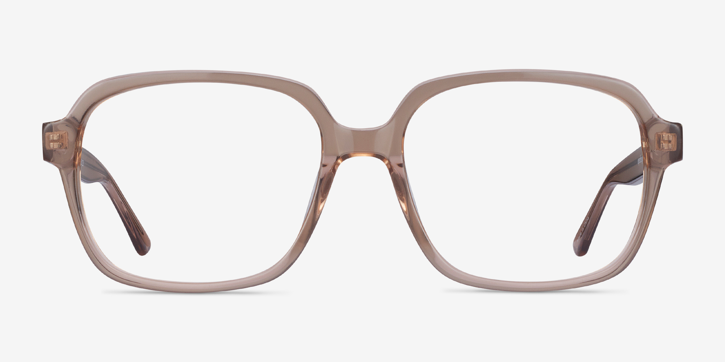 Tompkins Clear Brown AcétateMontures de lunettes de vue d'EyeBuyDirect, Vue de Face